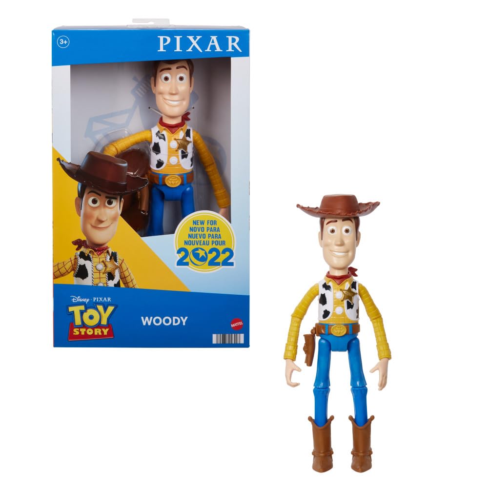 Mattel Woody large action figure with removable hat for imaginative play.