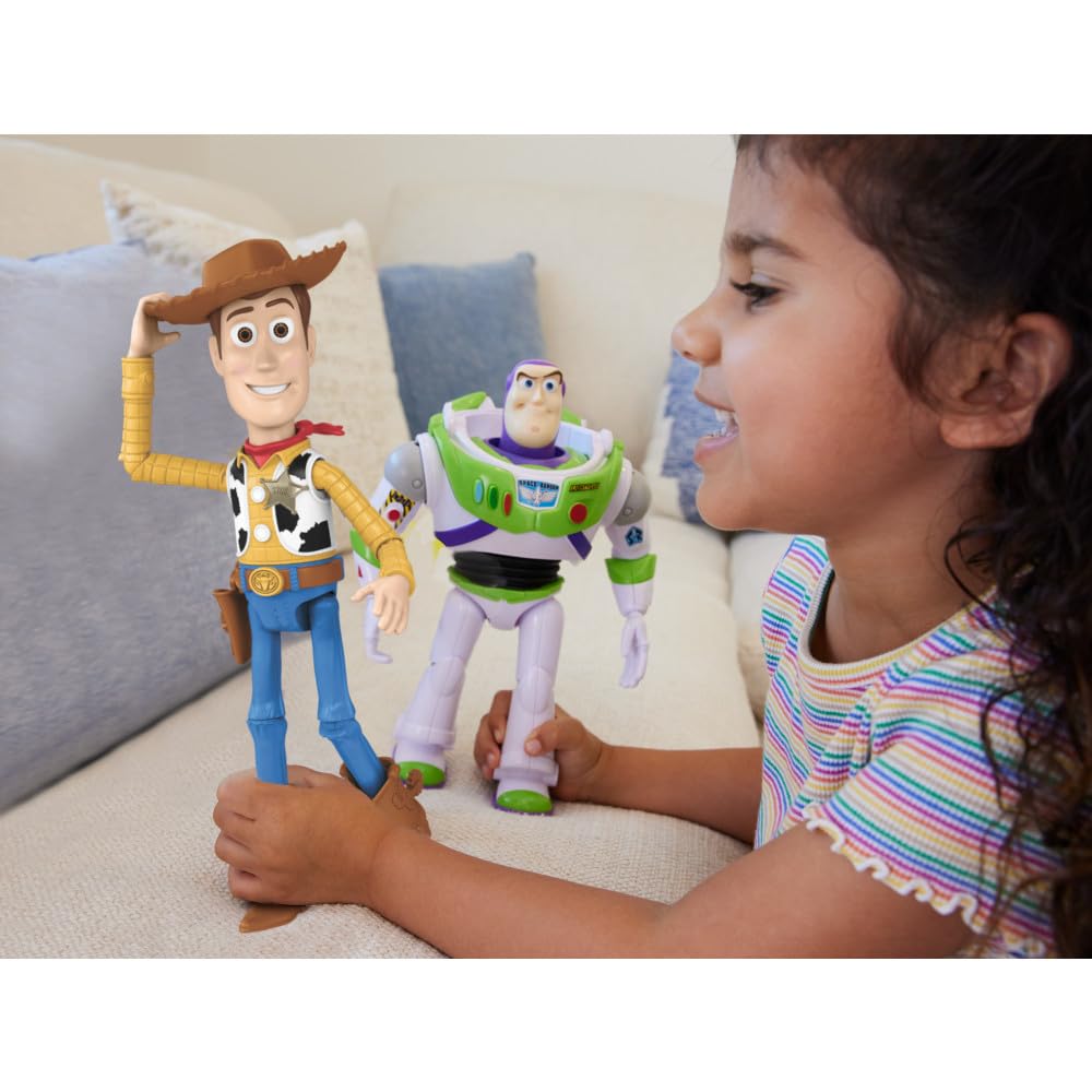 Mattel Woody in signature sheriff look for dynamic Toy Story poses.