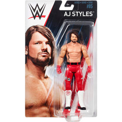 Mattel WWE AJ Styles packaging artwork and pose options.