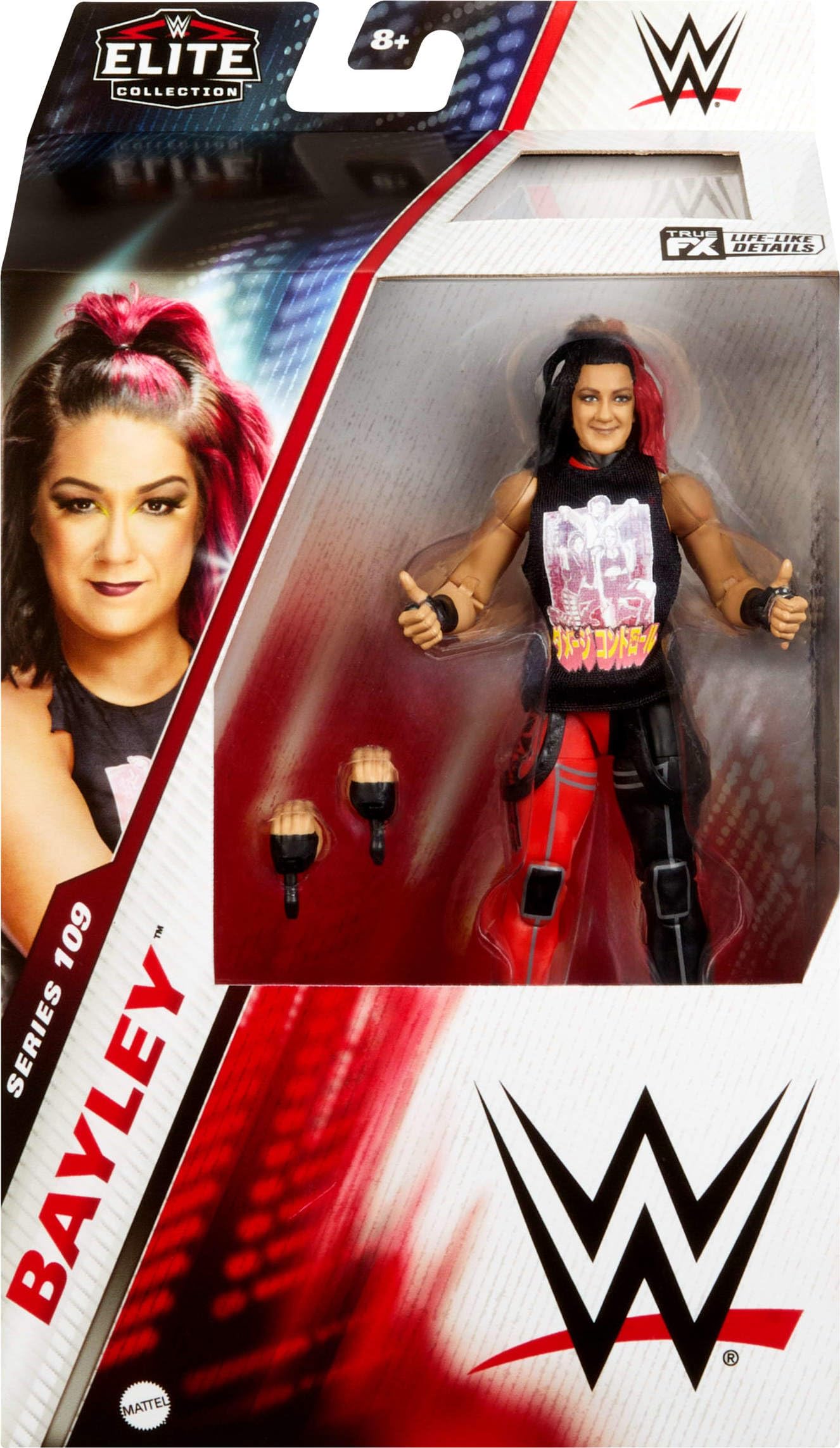 Mattel Bayley Elite articulation close-up showing 25 points