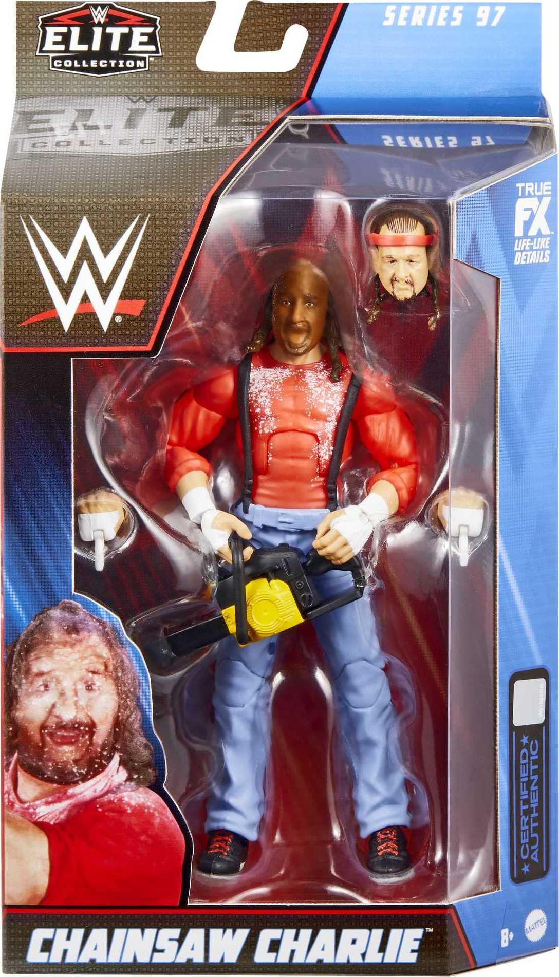 Mattel WWE Chainsaw Charlie Elite collectible action figure for fans and collectors