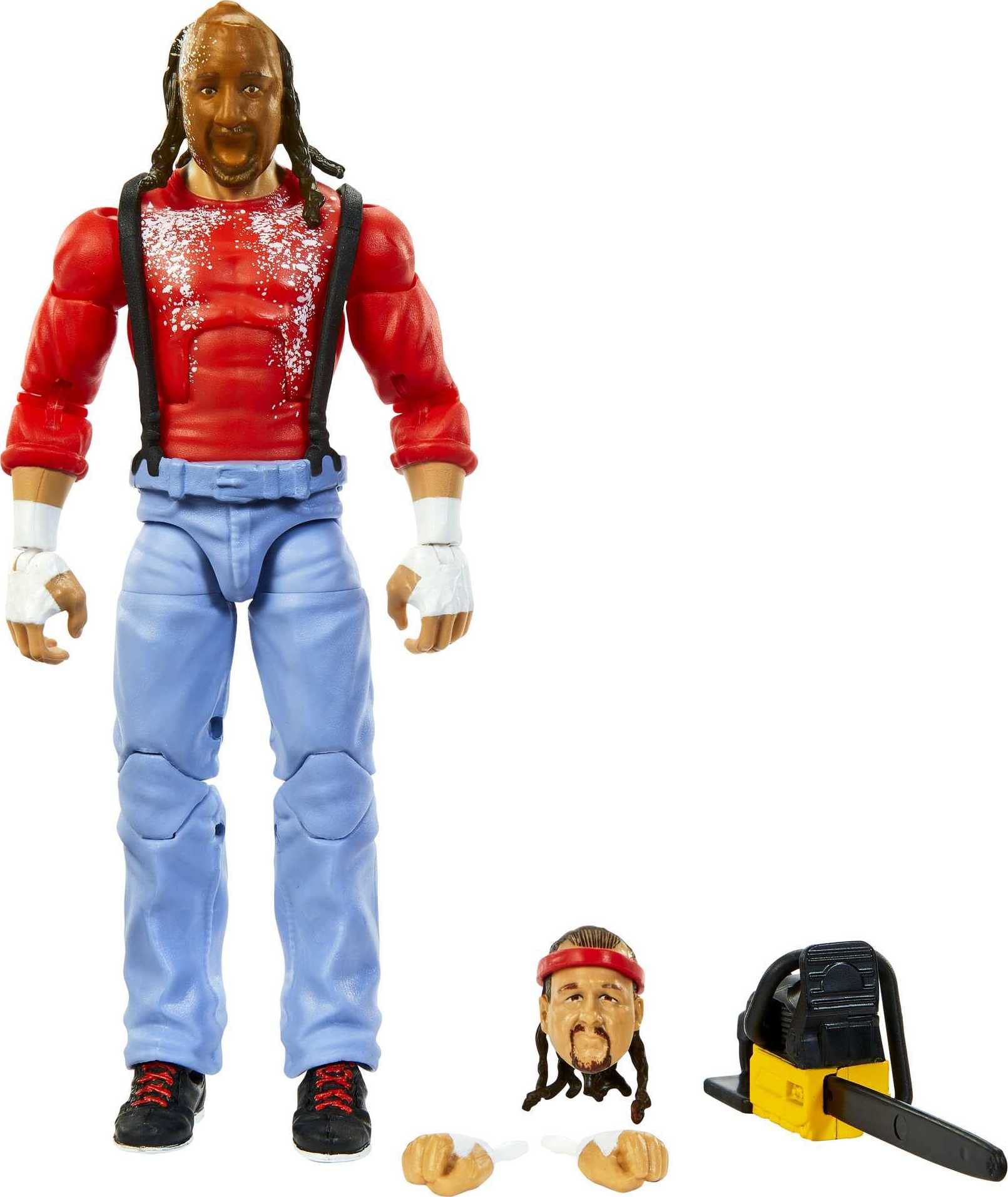 Mattel WWE Chainsaw Charlie Elite front view with lifelike detailing for display