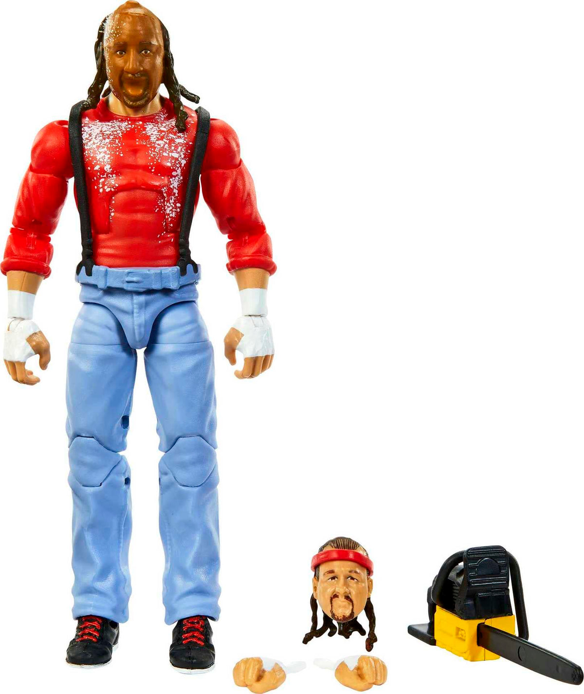Mattel WWE Chainsaw Charlie Elite front view with lifelike detailing for display