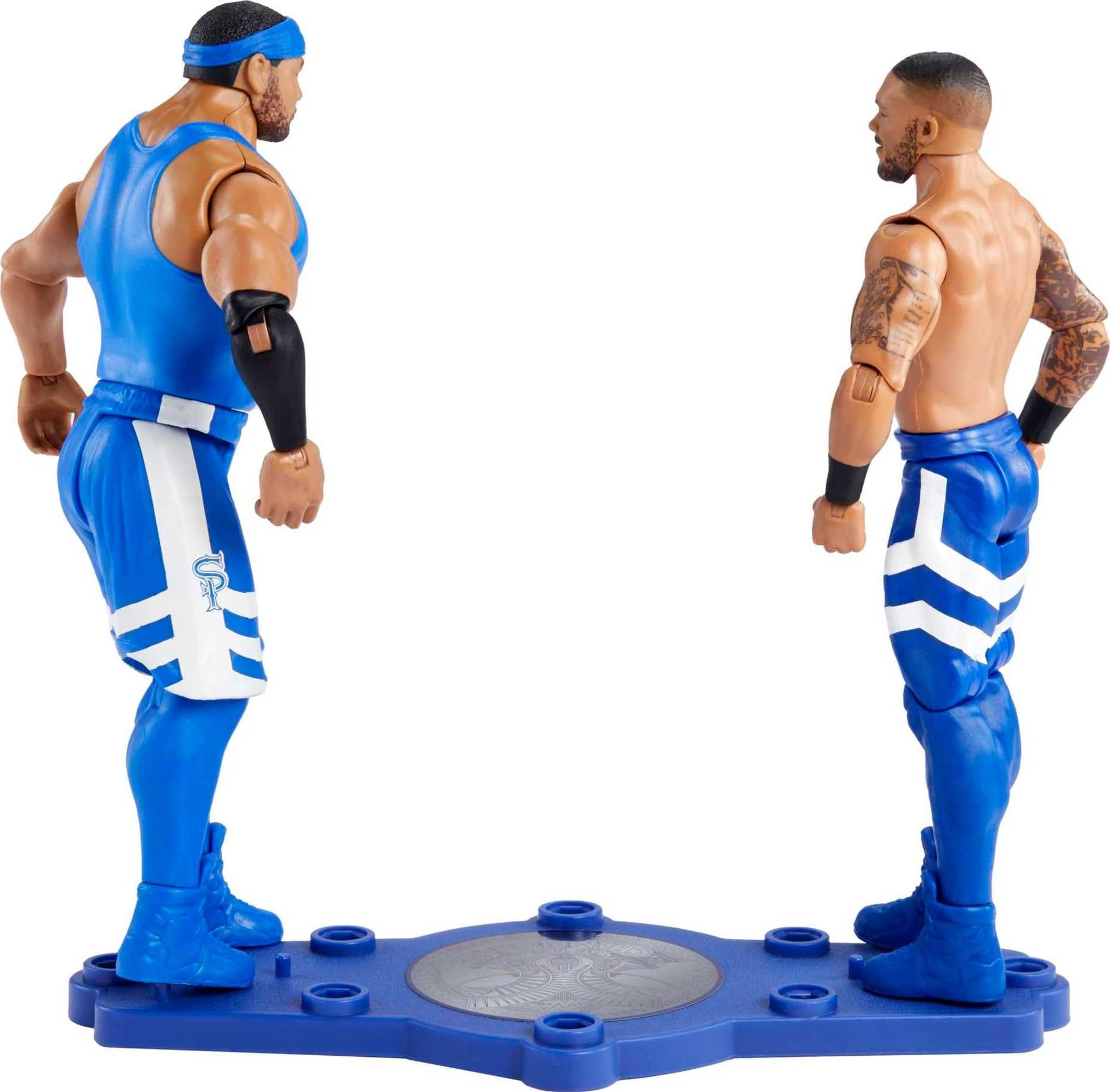 Mattel WWE Championship base and stands enhance diorama-style setups