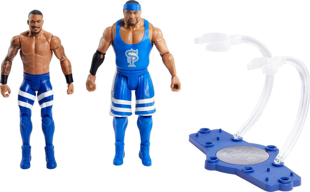 Mattel WWE Championship Showdown Angelo Dawkins figure front view for dynamic posing