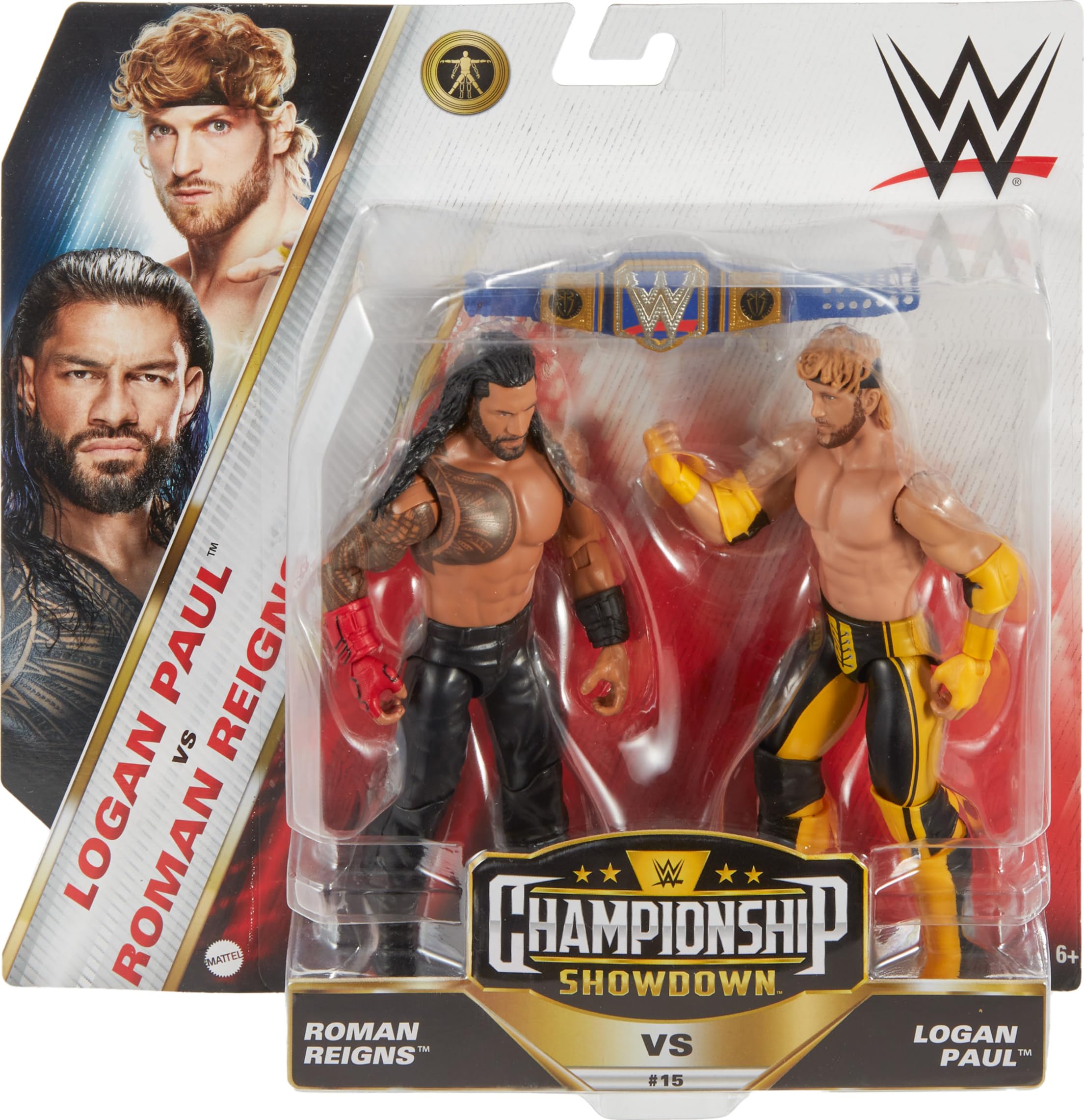 Roman Reigns figure with authentic ring gear for dynamic play