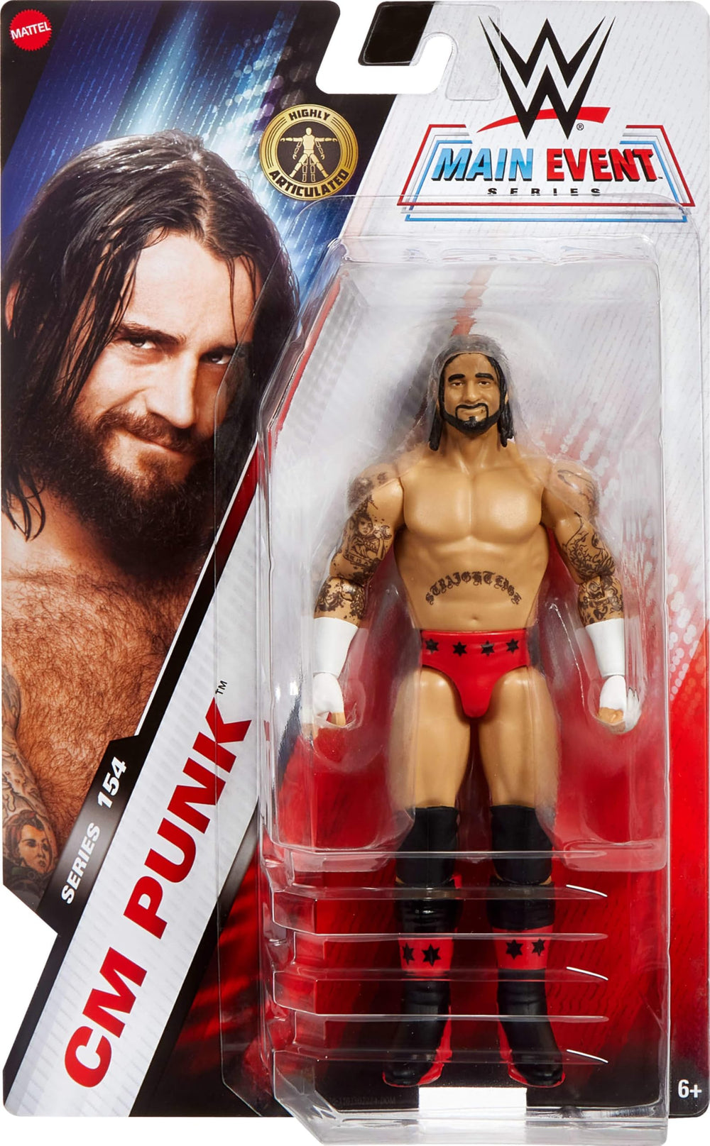 Mattel Cm Punk TrueFX face detail for lifelike expression and collector appeal
