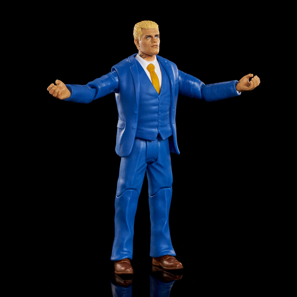 Detailed ring gear design on Cody Rhodes collectible figure.