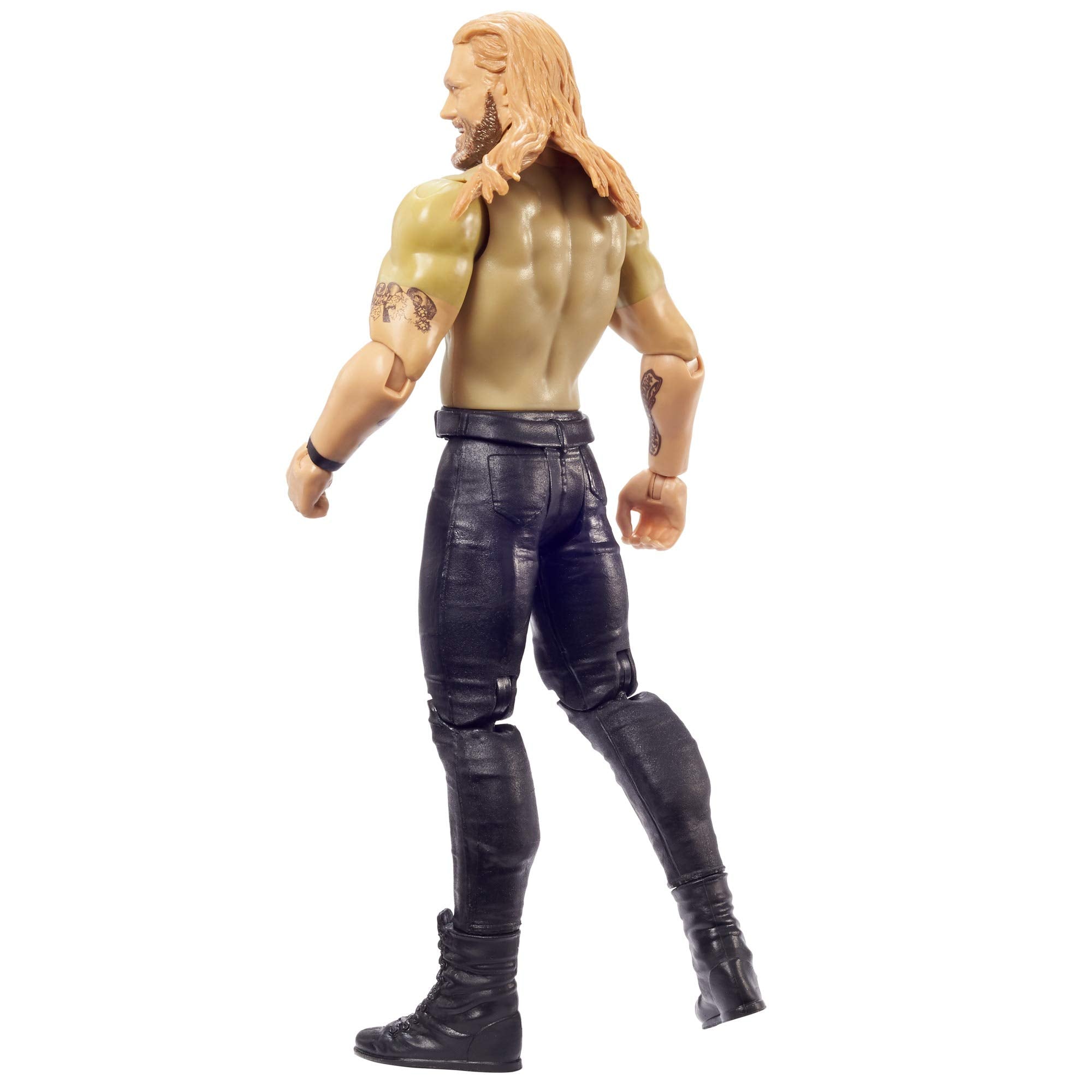 Mattel WWE Edge Series 120 ring gear detail highlights authentic attire.