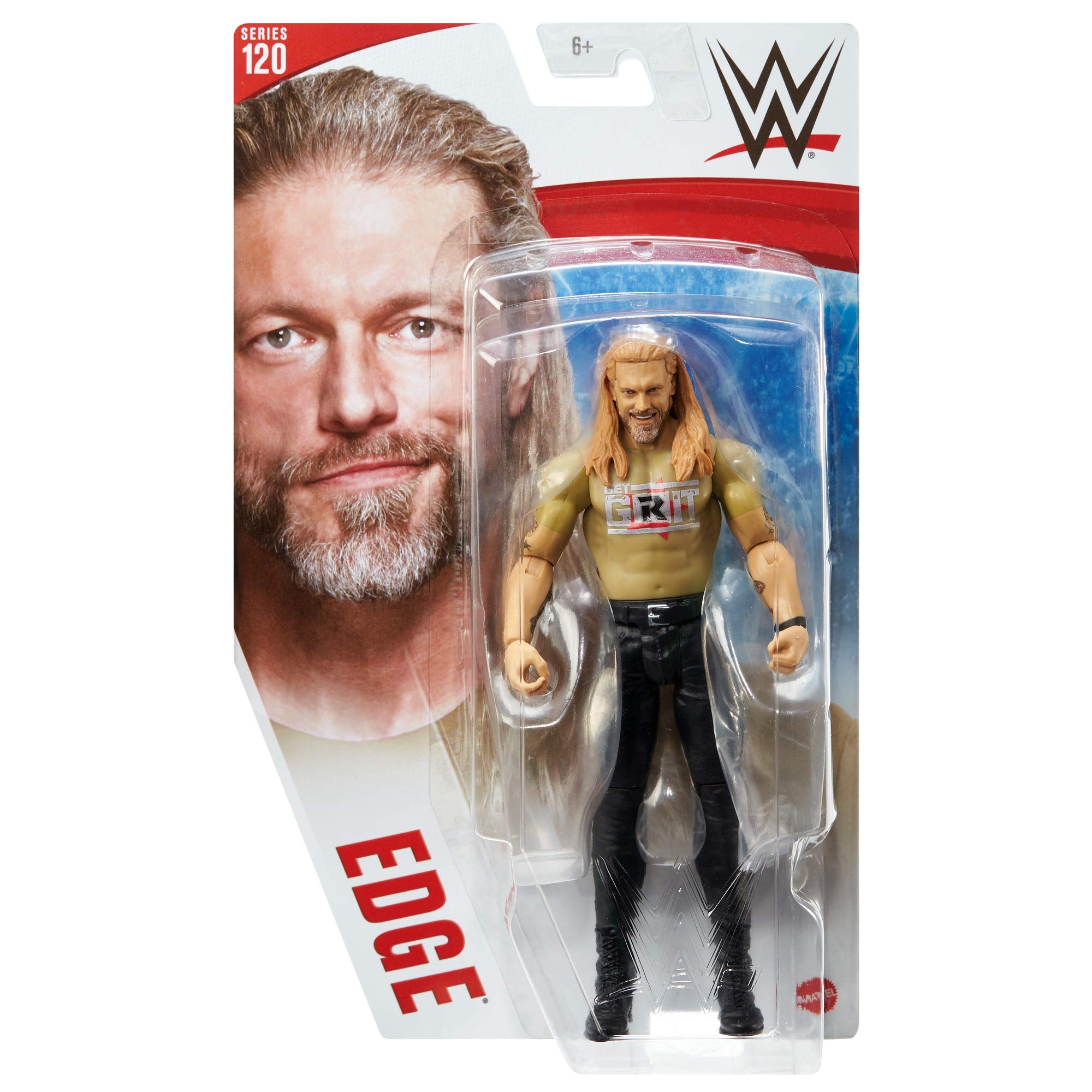 Mattel WWE Edge Series 120 scale-size figure for collection and play use.