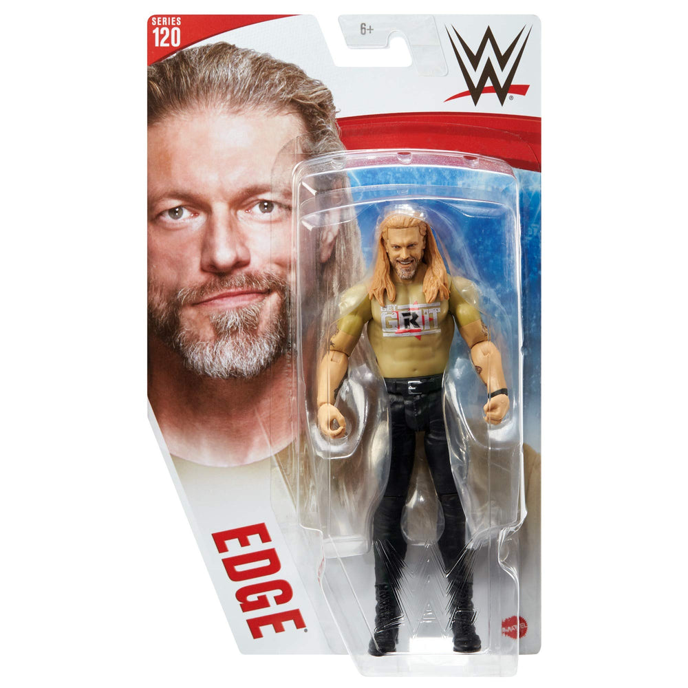 Mattel WWE Edge Series 120 scale-size figure for collection and play use.