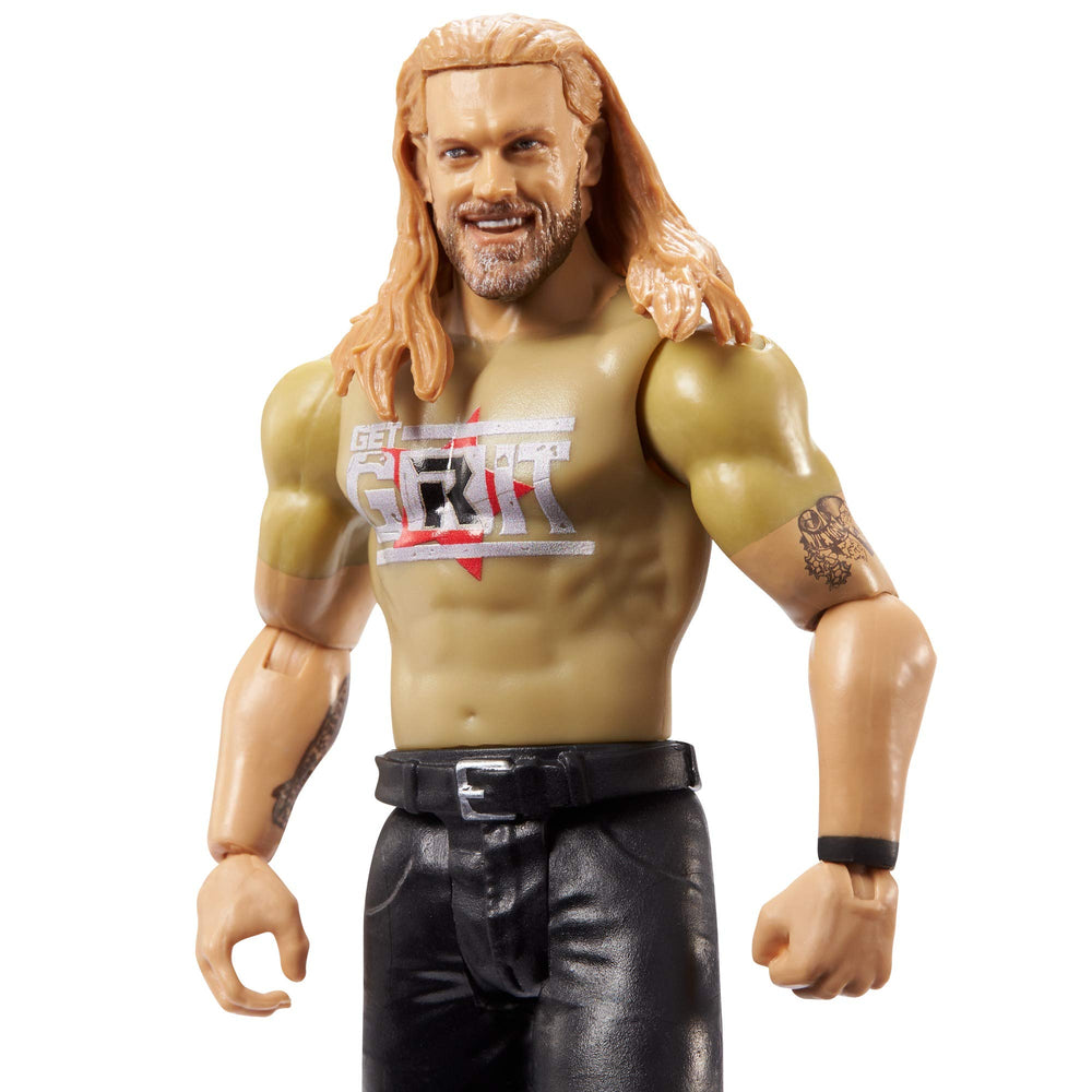 Mattel WWE Edge Series 120 TrueFX face detail captures lifelike expressions.