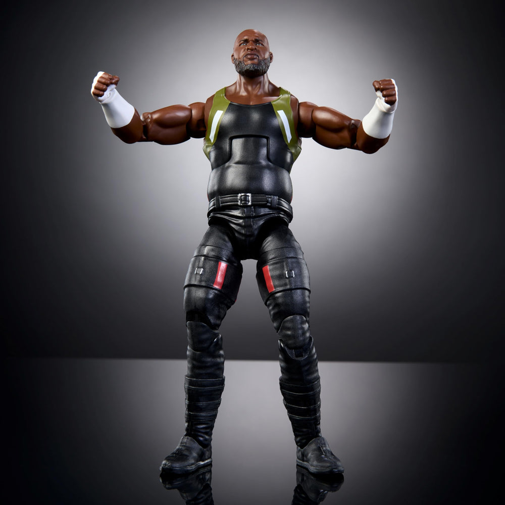 Mattel WWE Elite Omos interchangeable hands expand pose options.