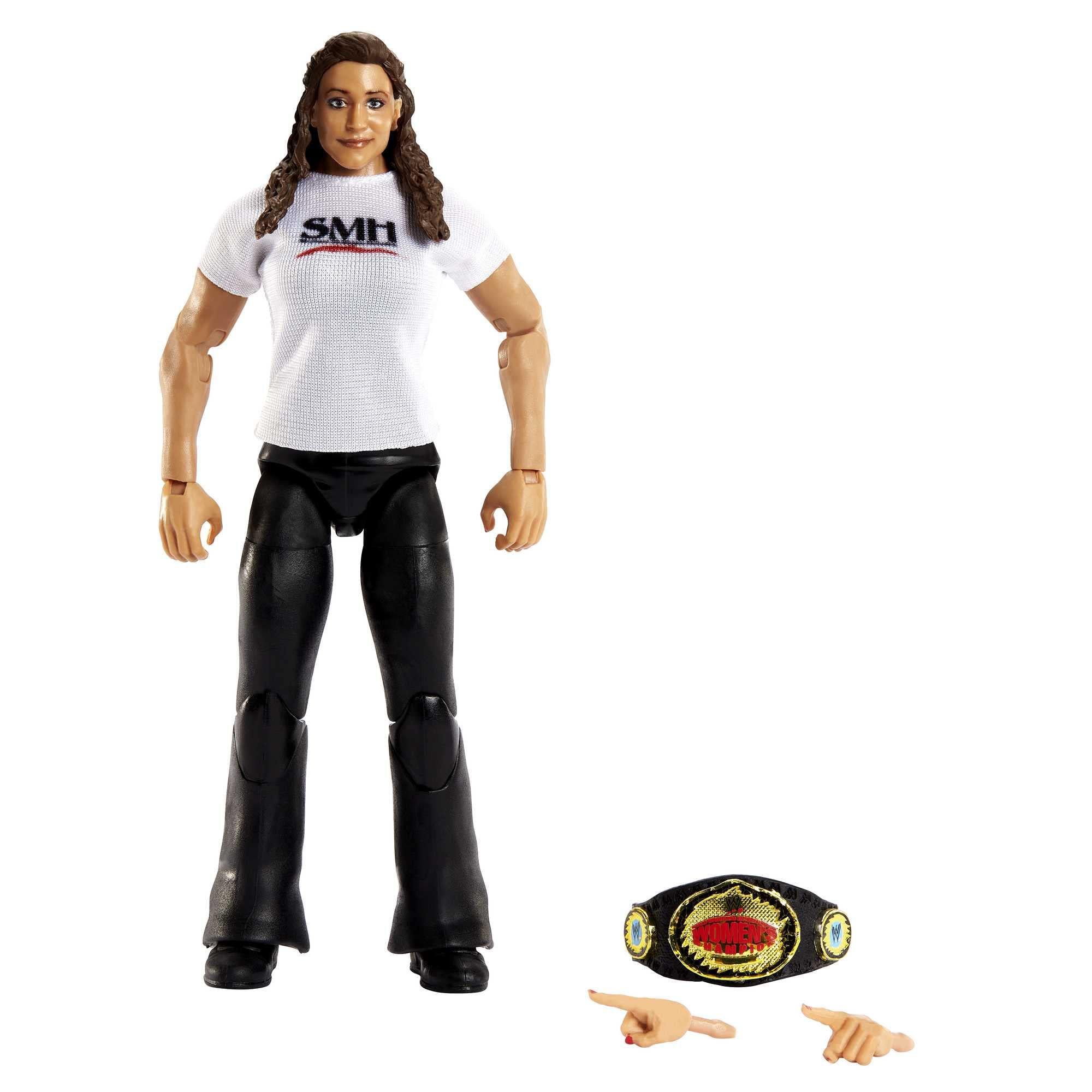 Mattel WWE Elite Stephanie McMahon figure in dynamic pose for display and posing options.