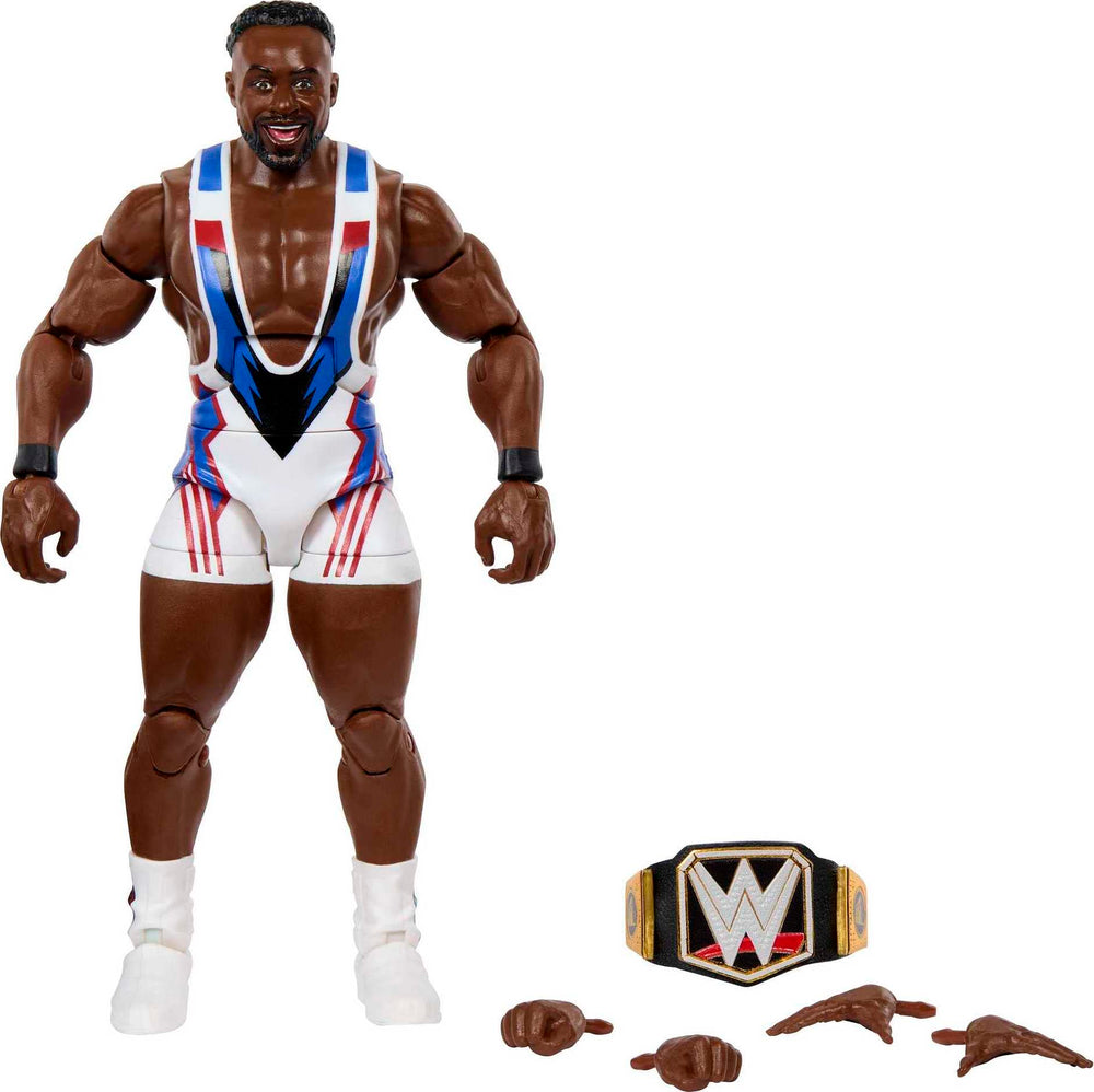 Mattel WWE Elite Big E Series 98 figure front view for display and dynamic play