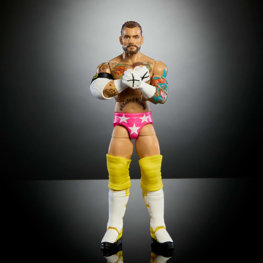 Mattel WWE Elite CM Punk accessories enhance authentic ring-ready setups.