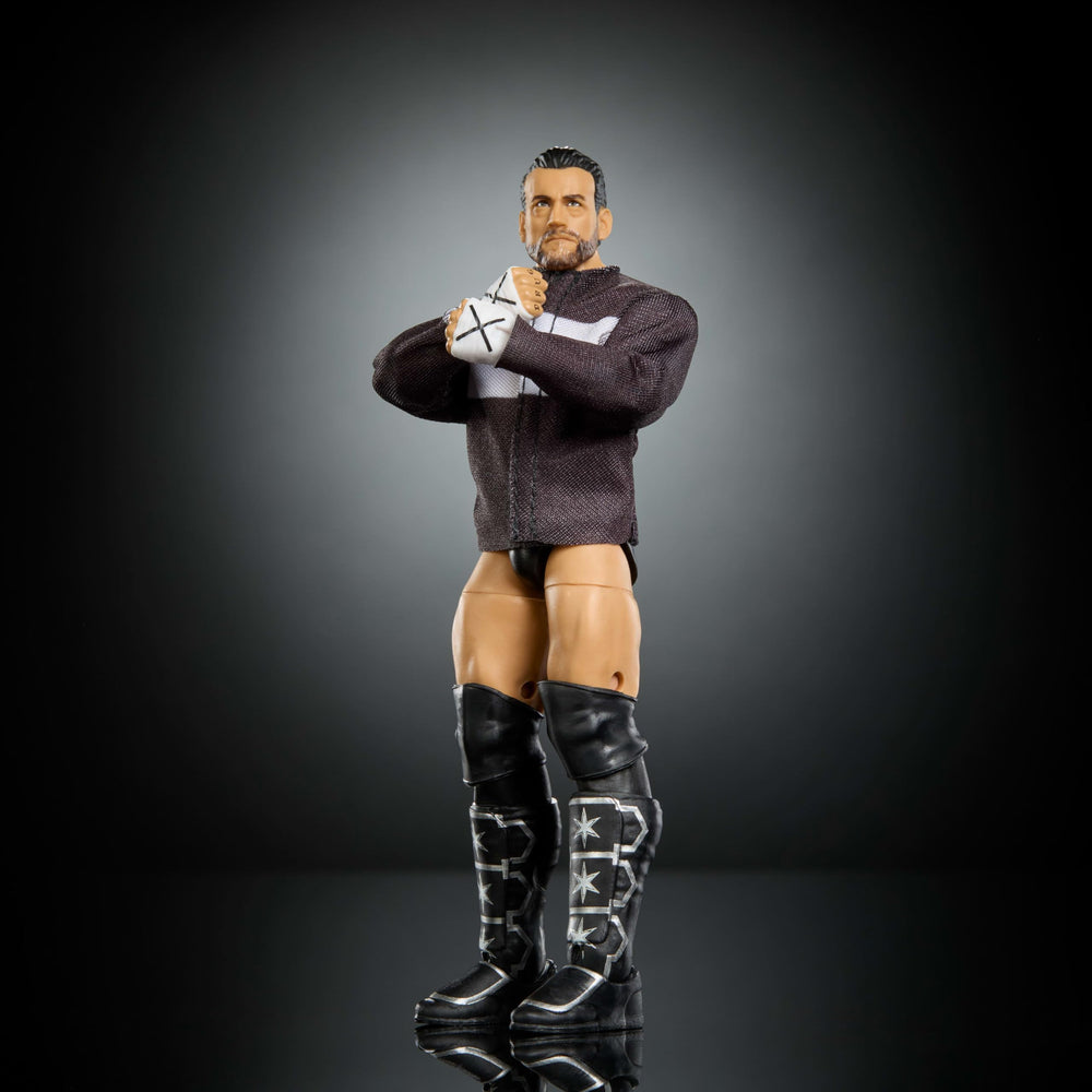 Mattel WWE Elite CM Punk in dynamic pose for display and play