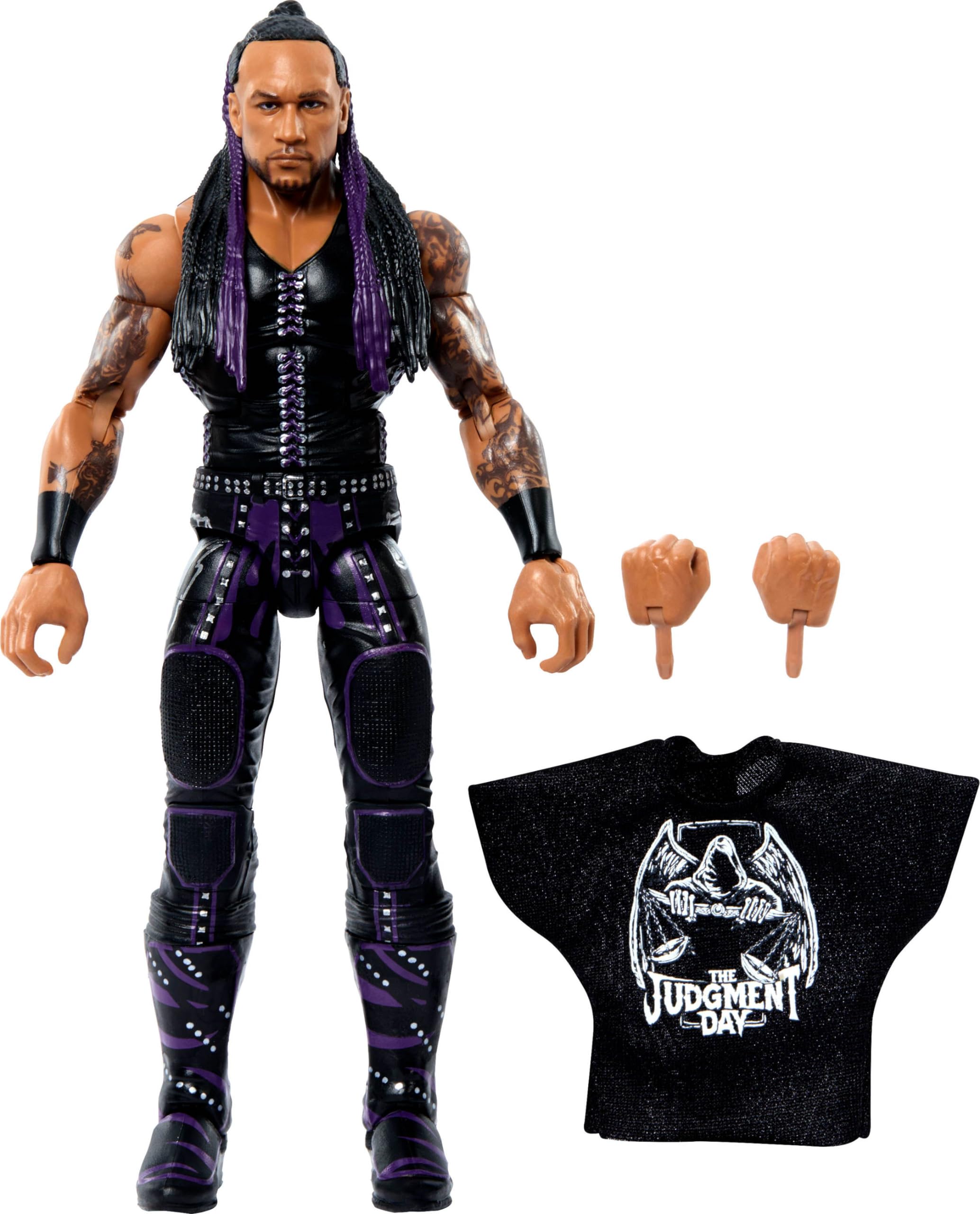 Mattel WWE Elite Damian Priest figure with 6-inch scale and TrueFX detailing for display.