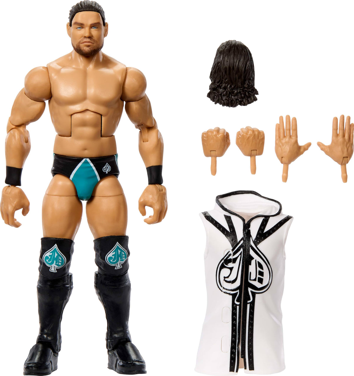 Mattel JD McDonagh figure front view highlights detailed TrueFX facial features for display.