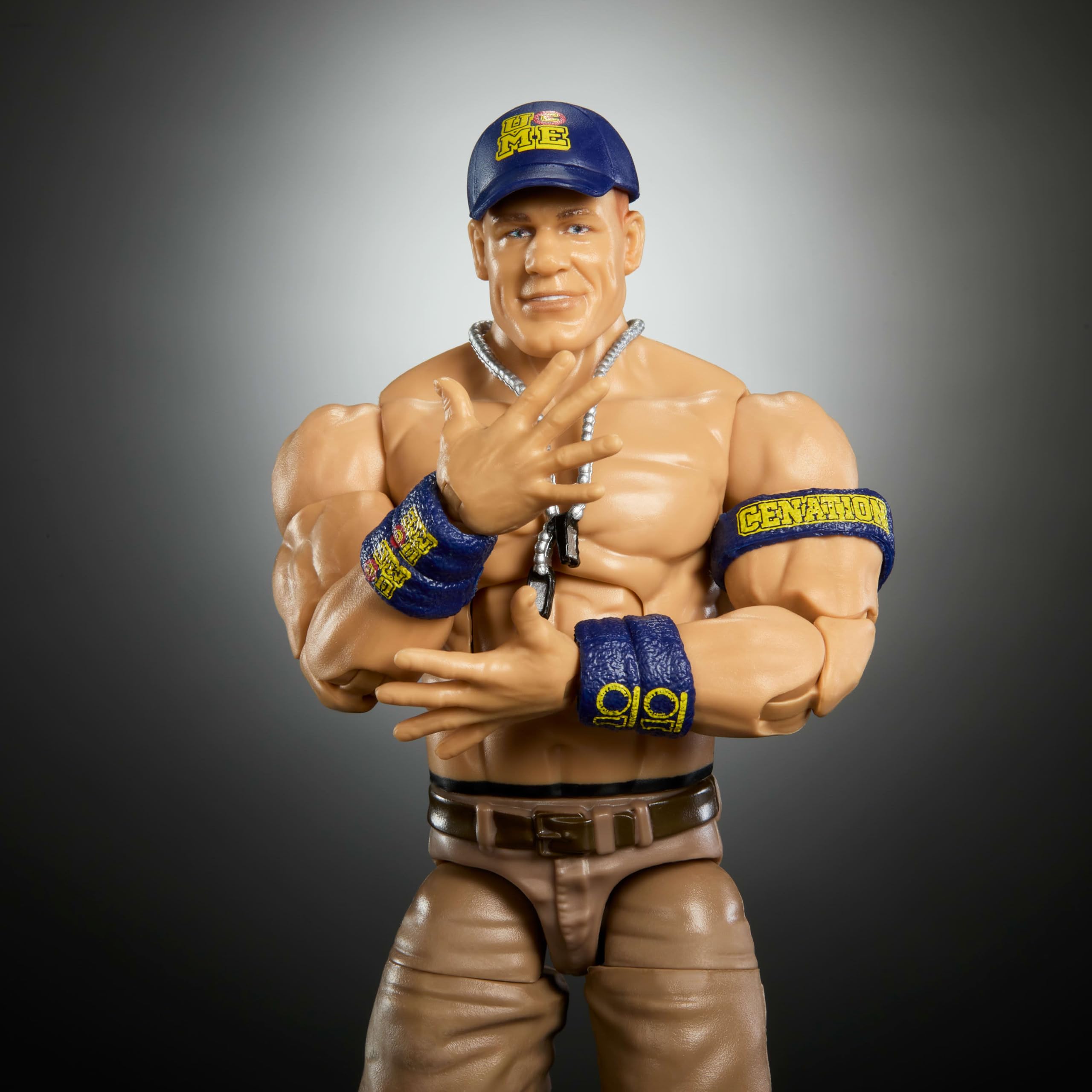 Mattel WWE Elite Cena with swappable hands for versatile play and display