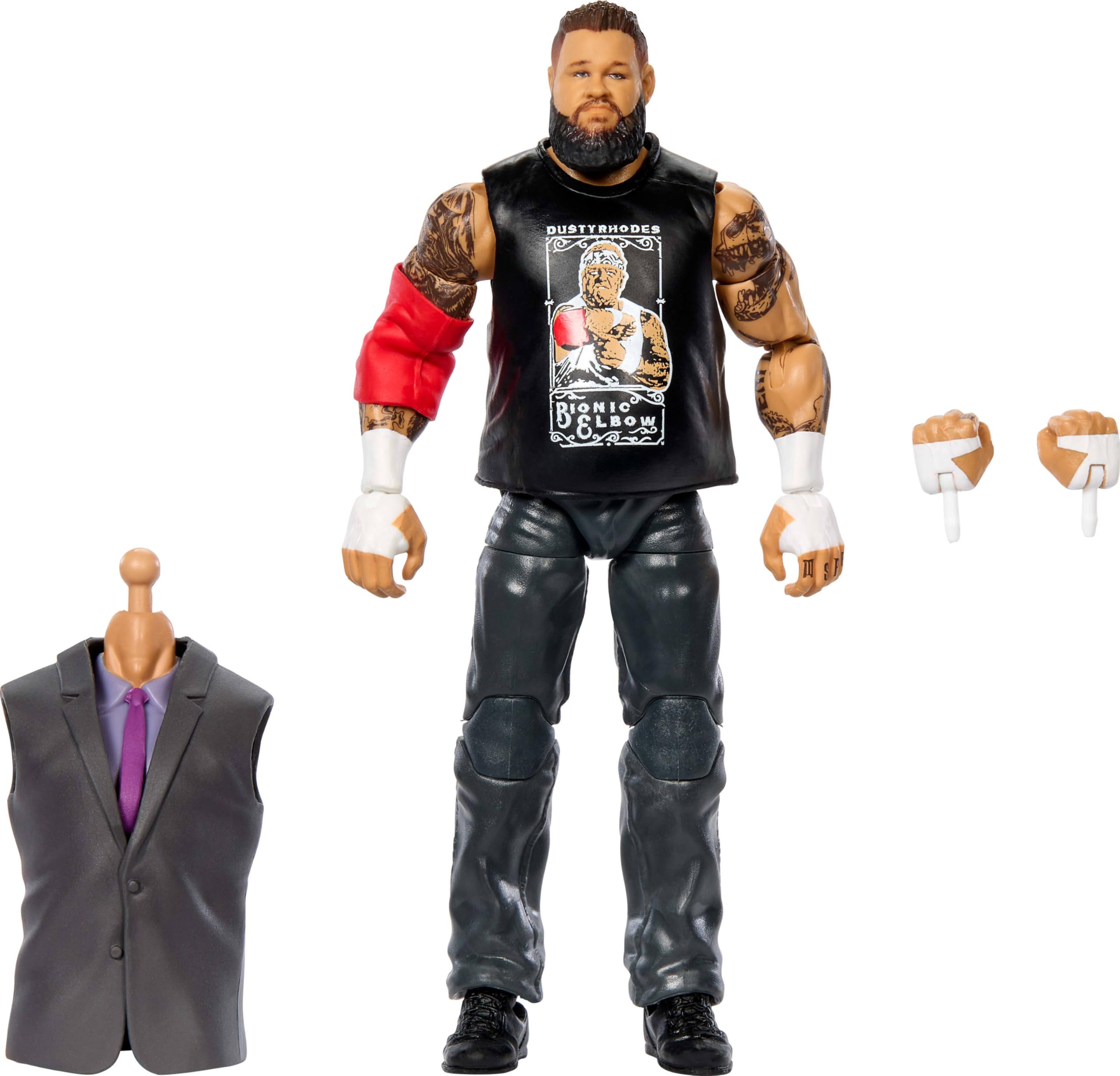 Mattel WWE Elite Kevin Owens figure with interchangeable hands for dynamic moves