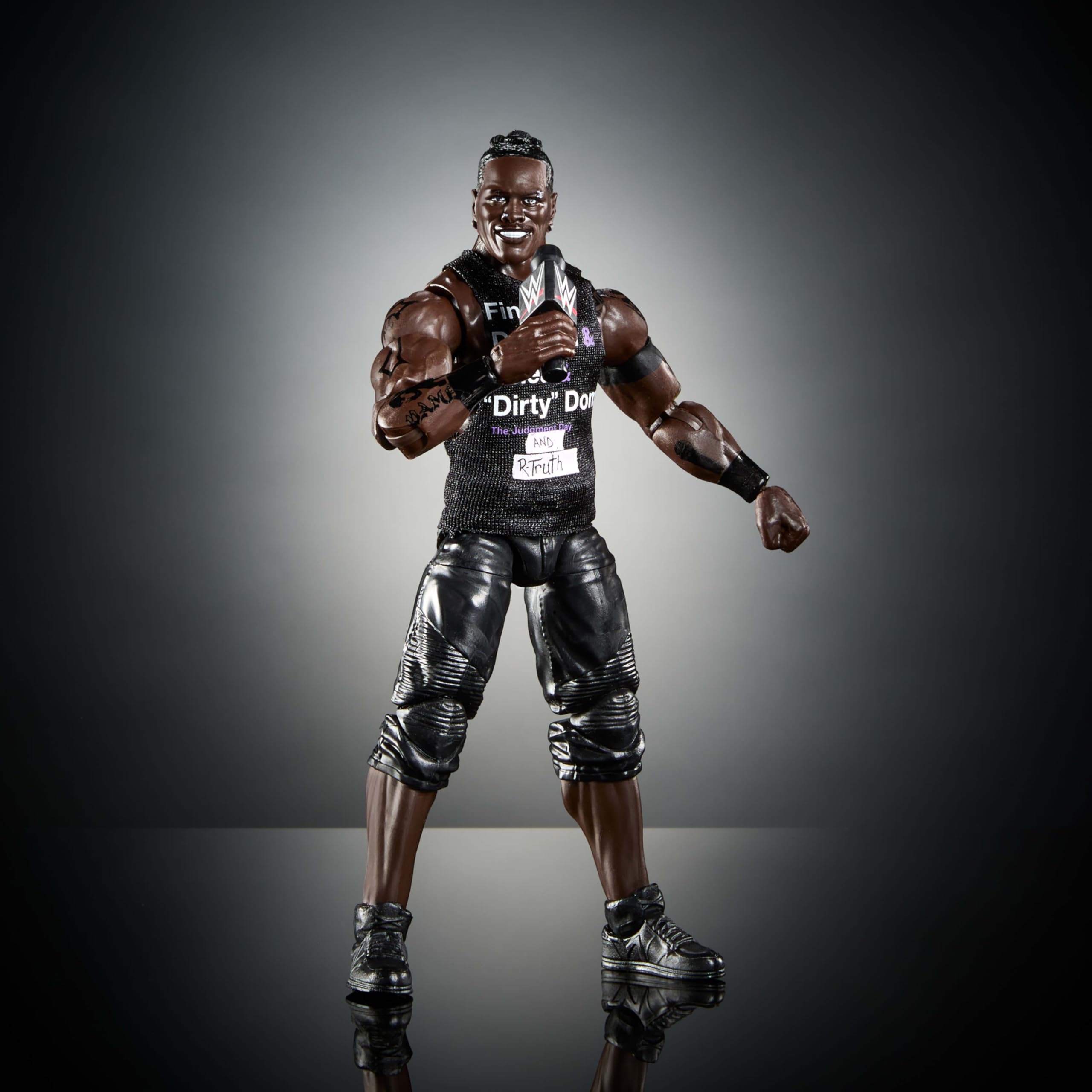 Display-ready poses with Mattel WWE Elite R-Truth figure