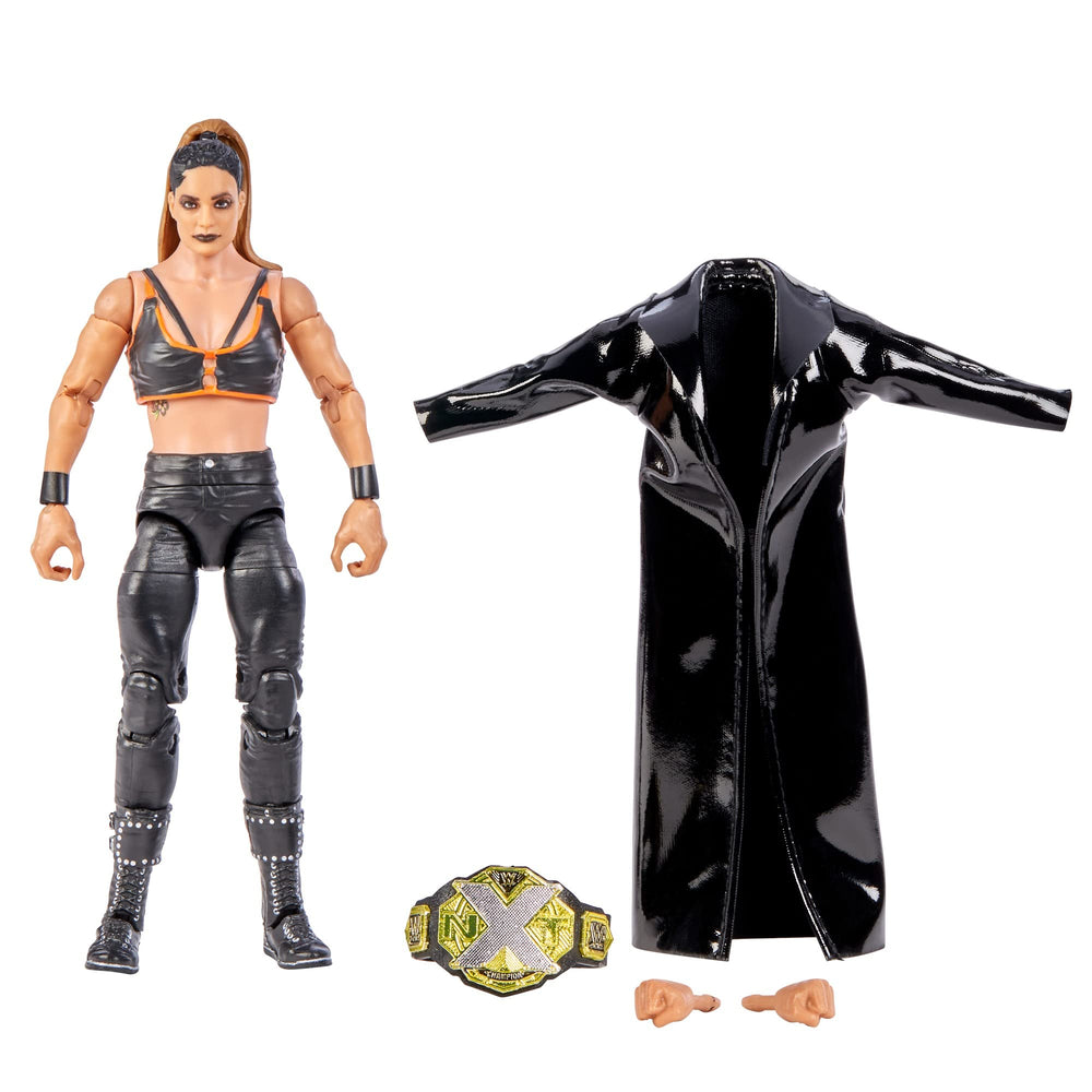 Mattel WWE Raquel Gonzalez Elite figure in dynamic pose for display and play.