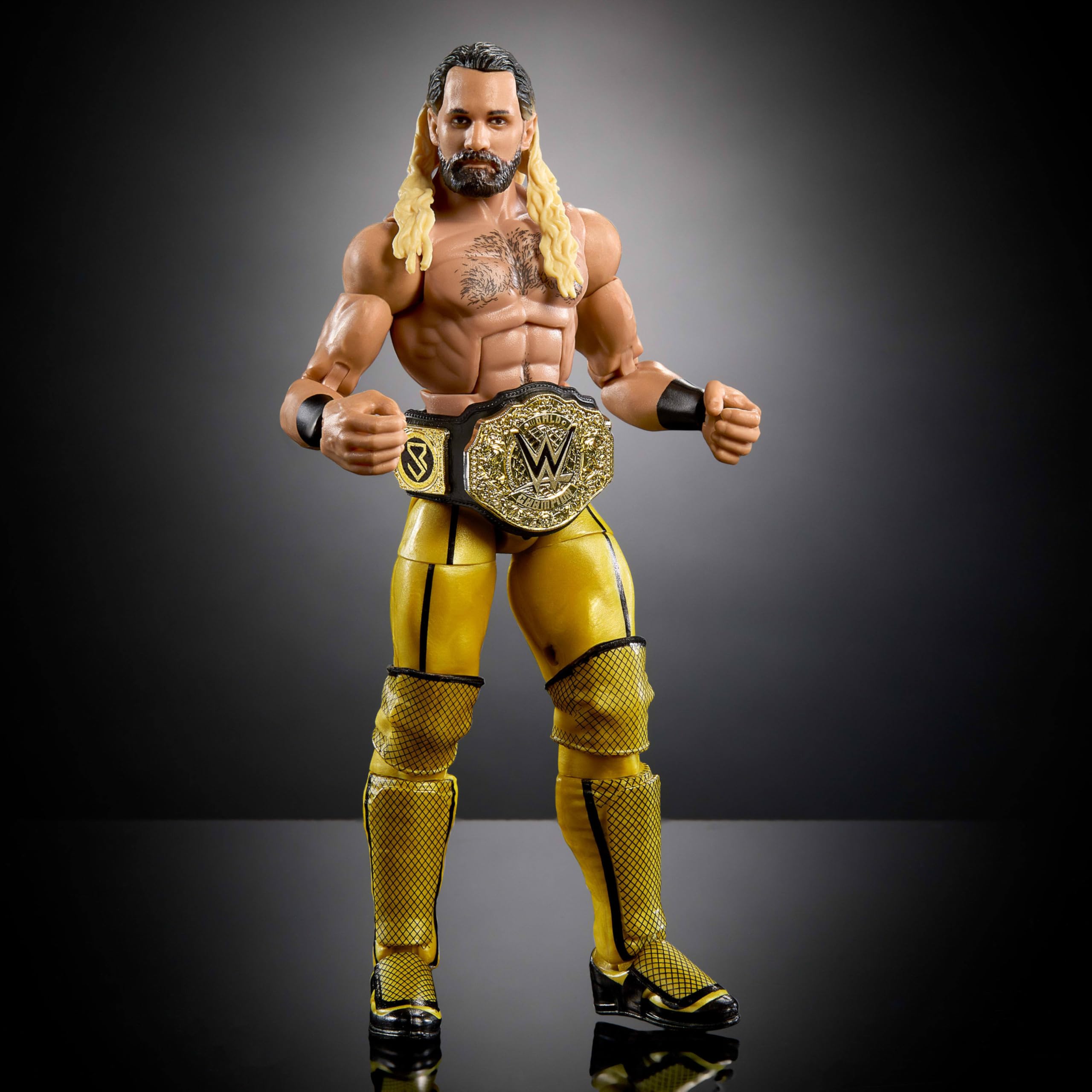 Mattel WWE Elite Rollins action figure with 25 articulation points