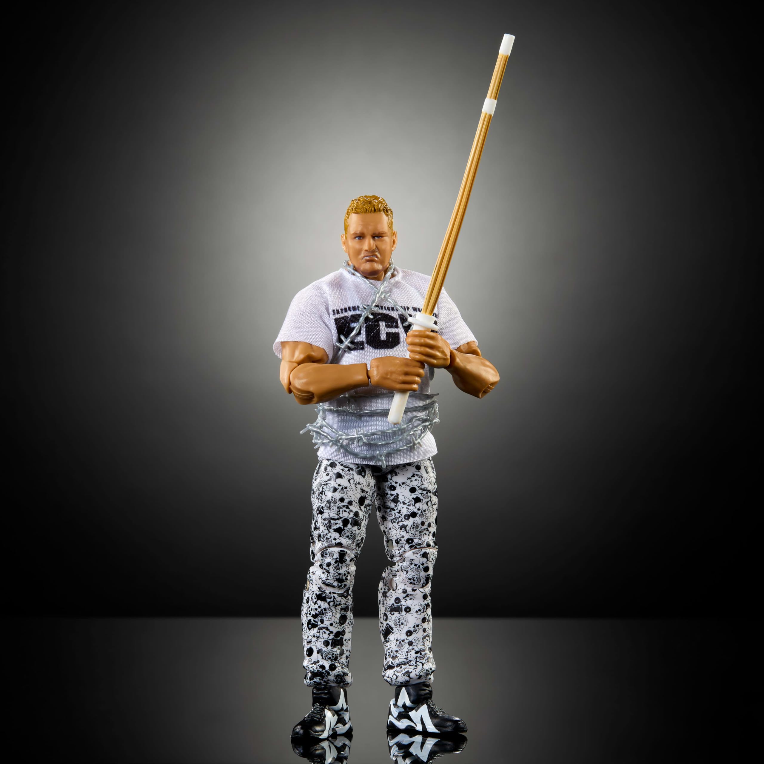 Accessory set included for authentic ring entrances and signature moves
