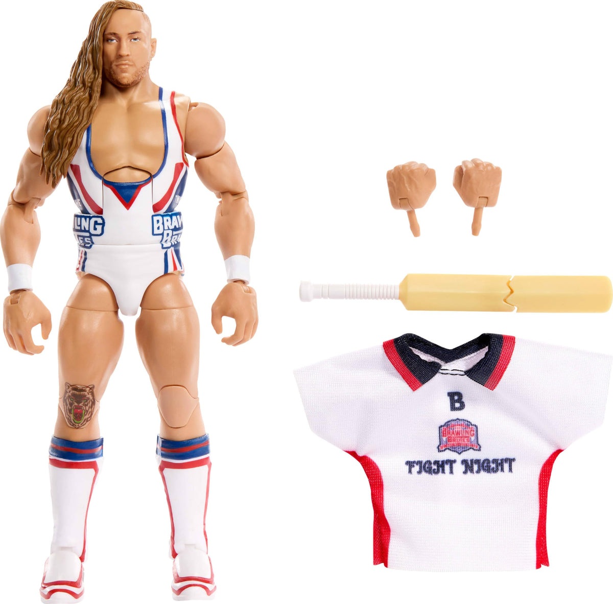 Mattel WWE Elite Series 110 Butch 6-inch figure front view for display and posing.