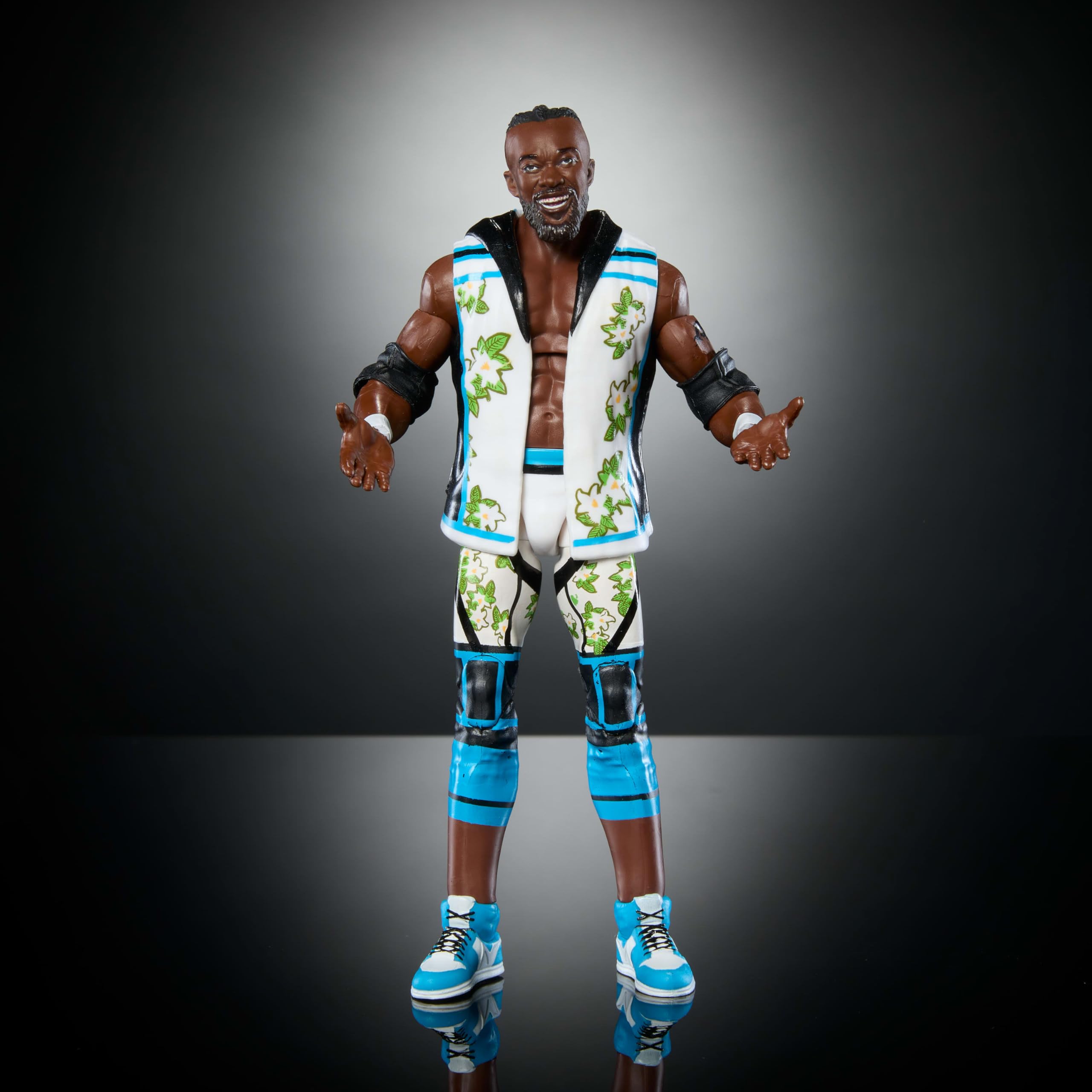 Mattel WWE Elite Kingston packaging art complements shelf display and gifting