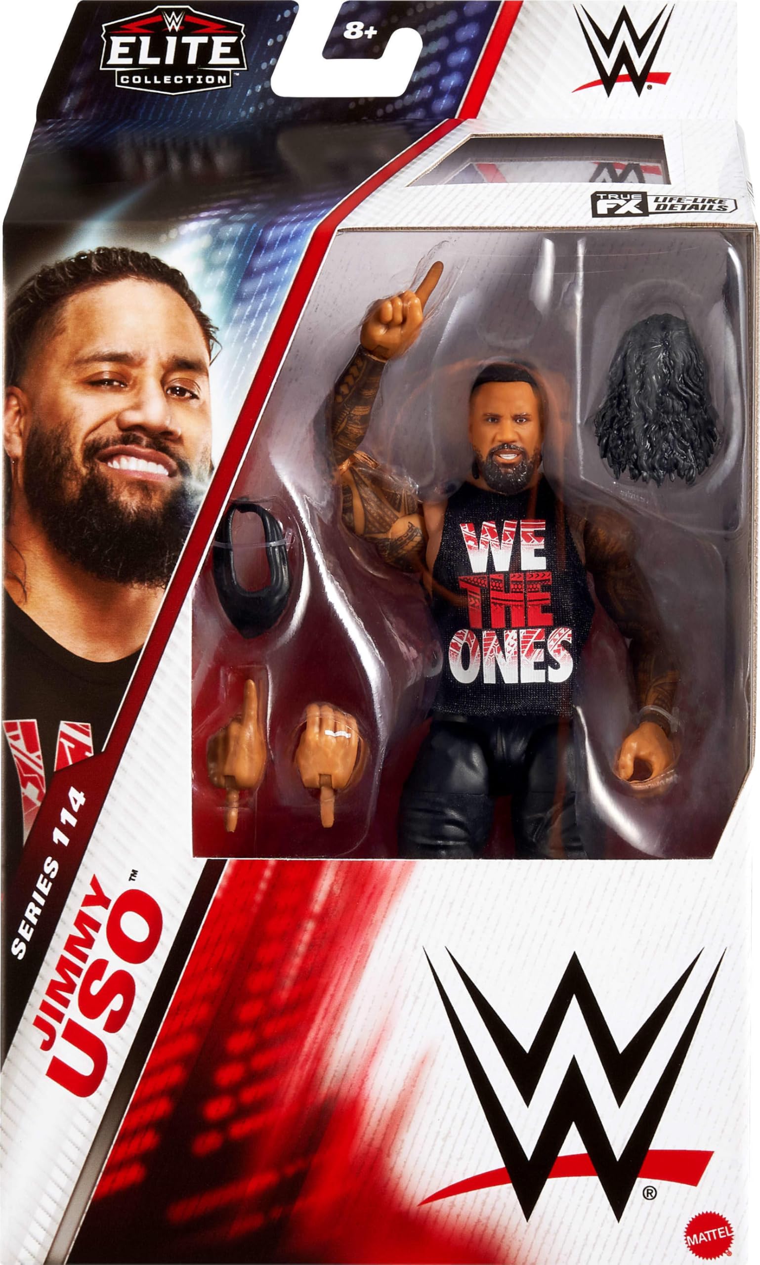 Jimmy Uso figure with 25-point articulation for dynamic posing