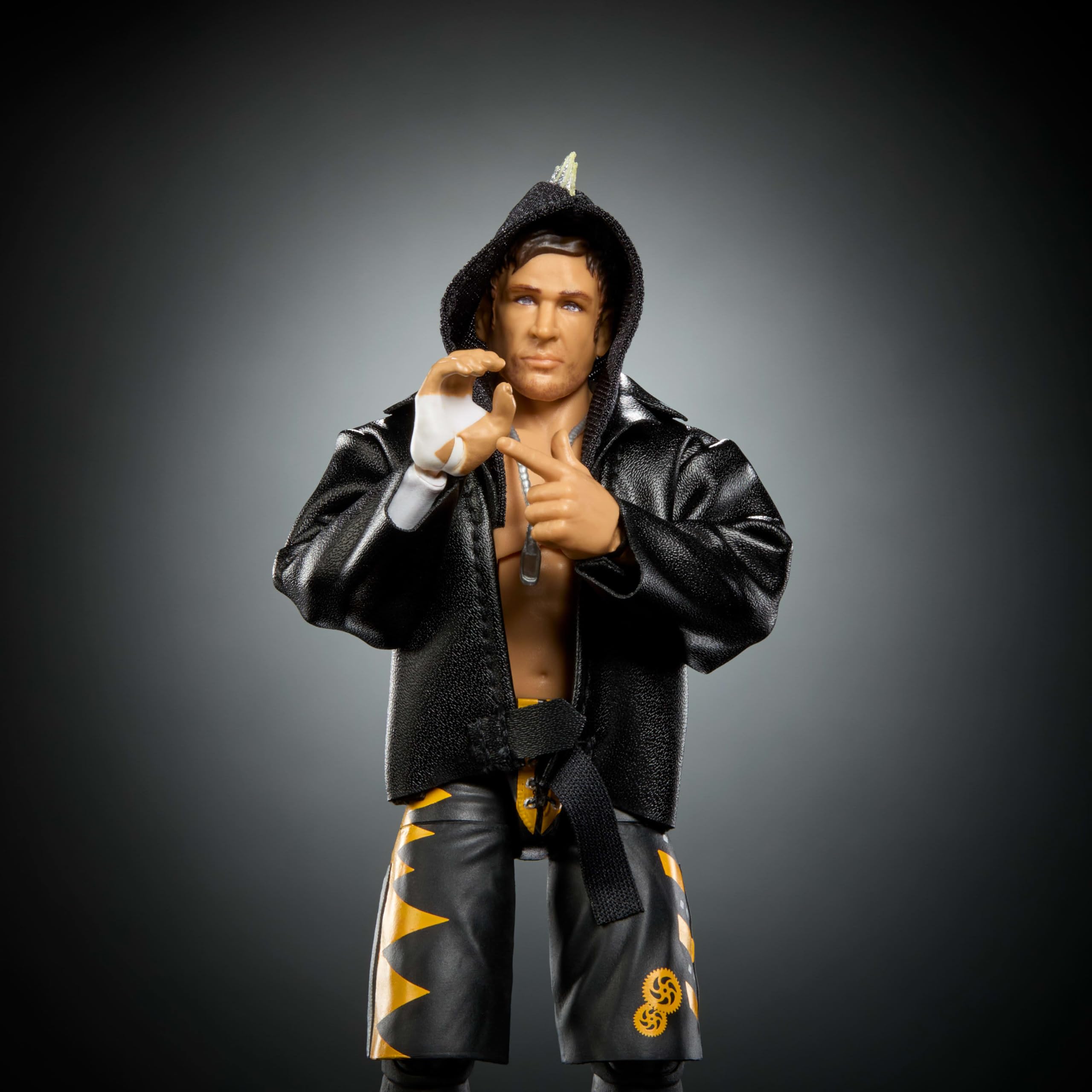 Mattel WWE Elite Chris Sabin figure with swappable hands for versatile action displays.