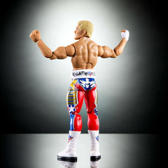 Mattel WWE Elite Cody Rhodes TrueFX face detailing enhances realism.