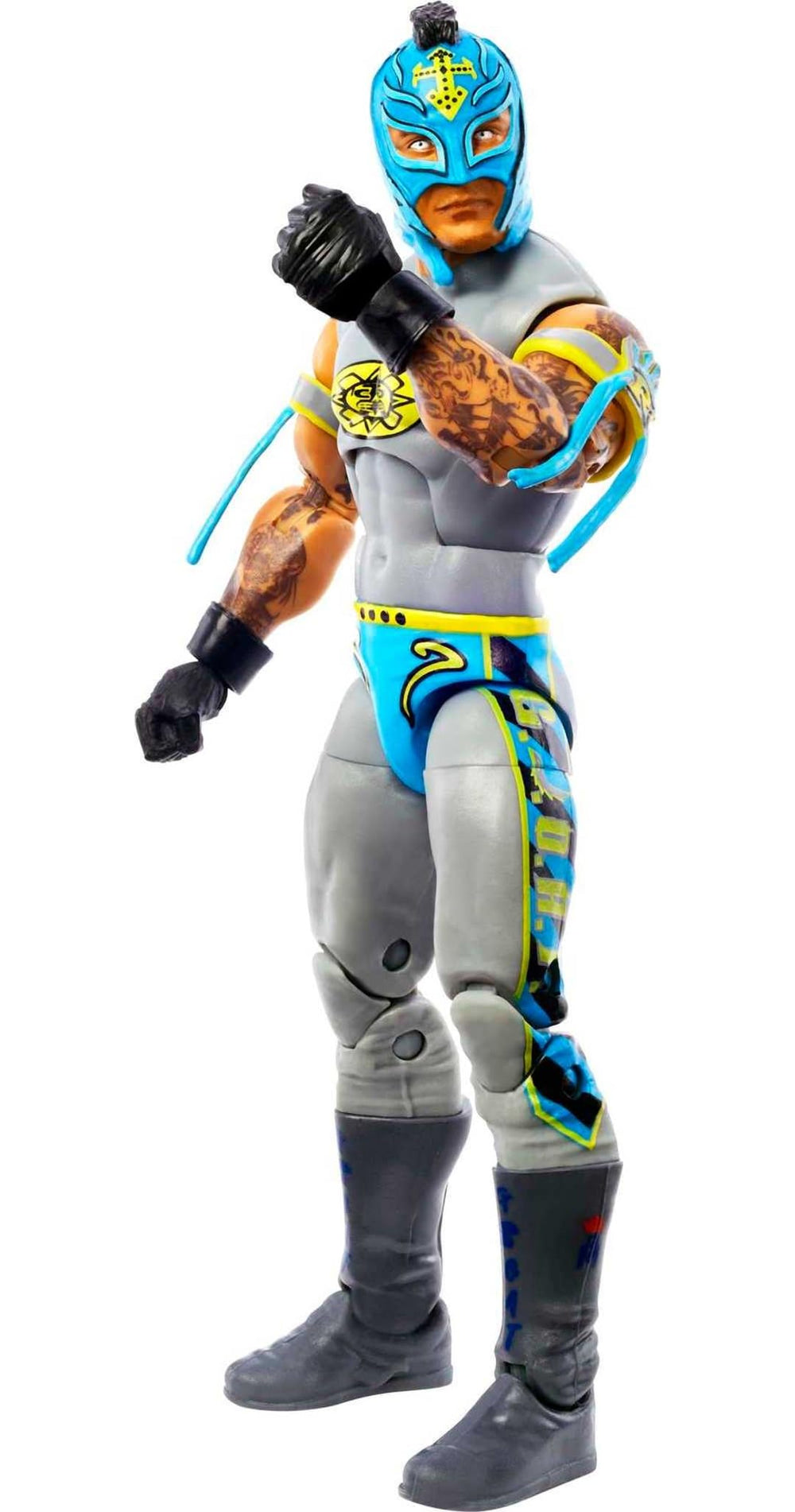 Entrance gear on Mattel Rey Mysterio aids recreating iconic ring entrances