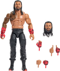 Mattel Roman Reigns figure in dynamic pose for versatile display.