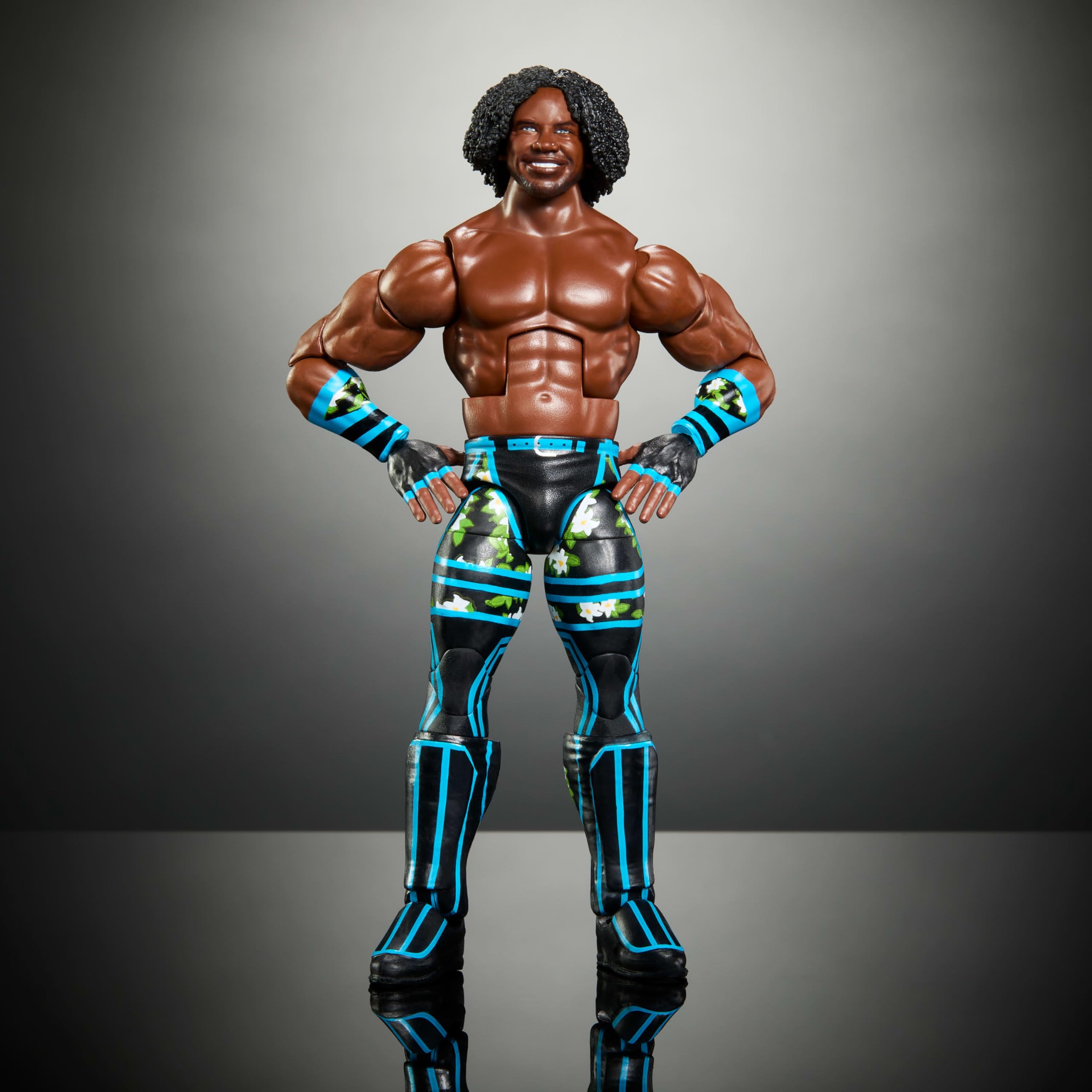 Packaging and display-ready Xavier Woods figure as part of a WWE Elite collection.