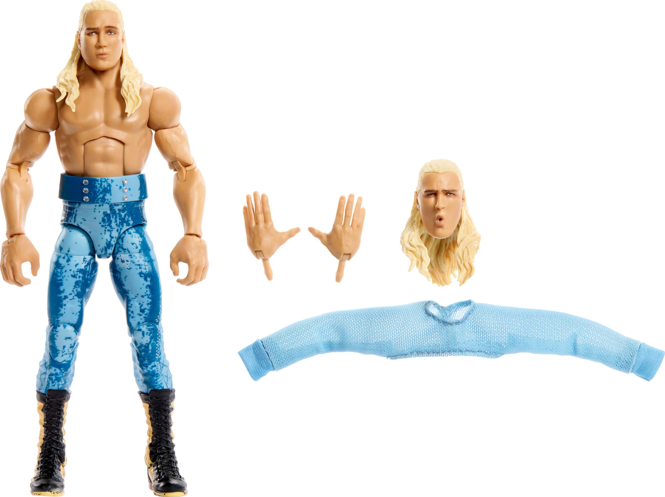 Mattel WWE Elton Prince figure front view showing pose-ready articulation.