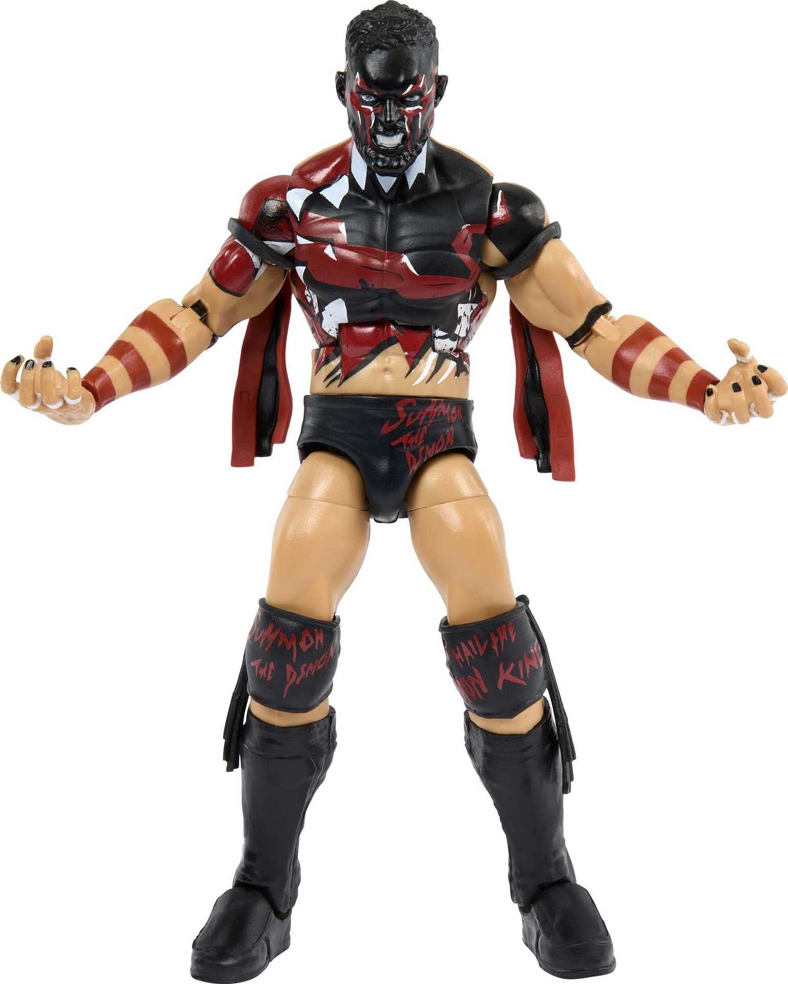 Mattel Finn Balor Elite pose shows 25 points of articulation for dynamic posing.