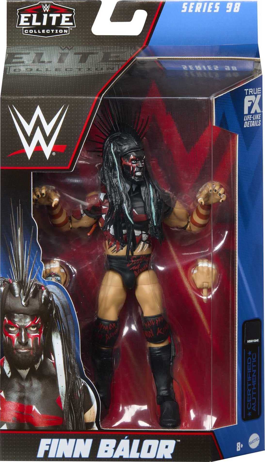 Mattel WWE Finn Balor Elite display-ready figure for collectors.