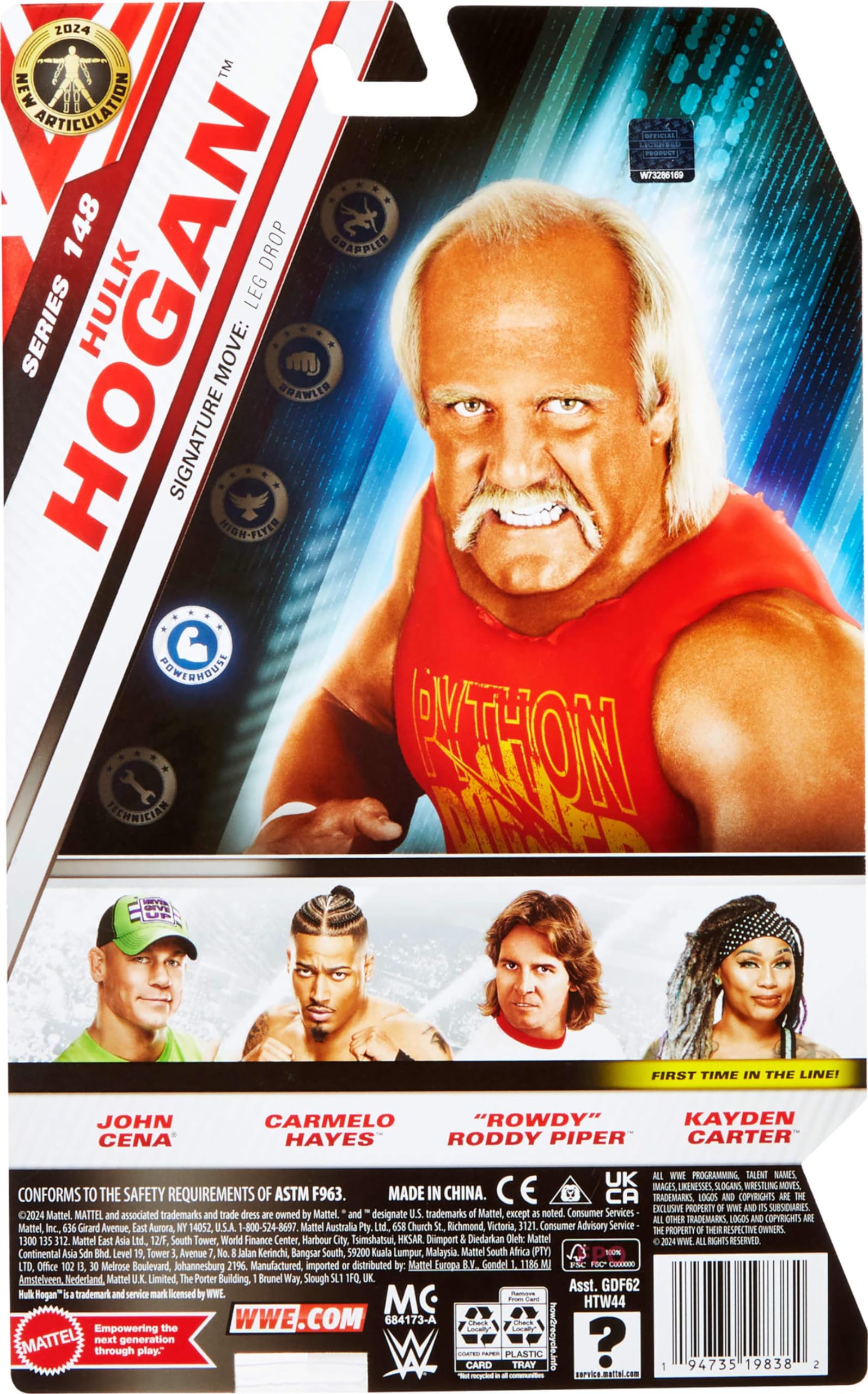 Mattel WWE Hulk Hogan packaging display for showroom collection