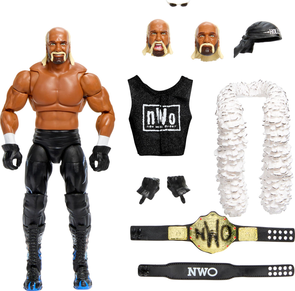 Mattel WWE Hulk Hogan Ultimate Edition figure front view for display and posing.