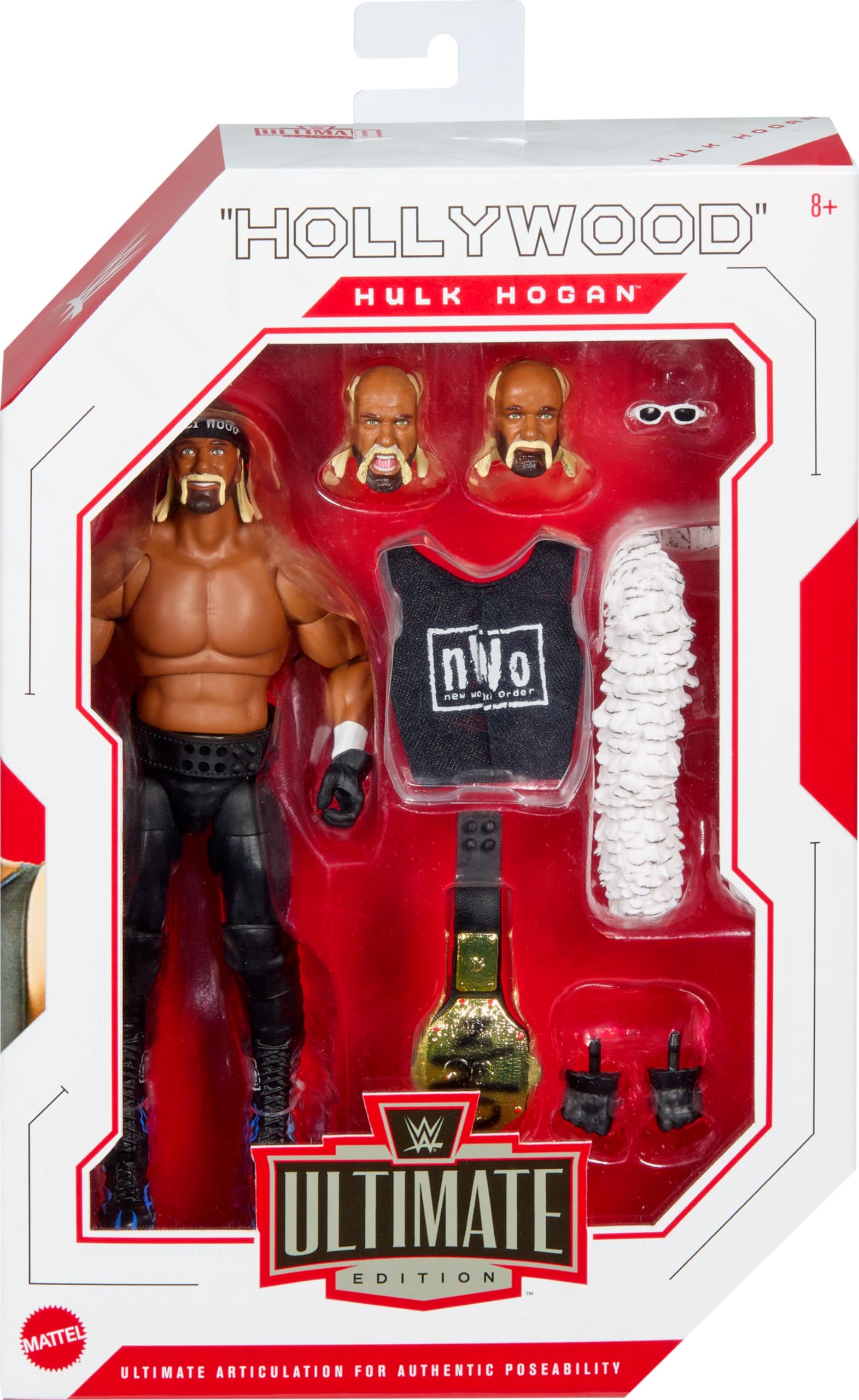 Hulk Hogan Ultimate Edition figure with swappable hands for versatile posing.