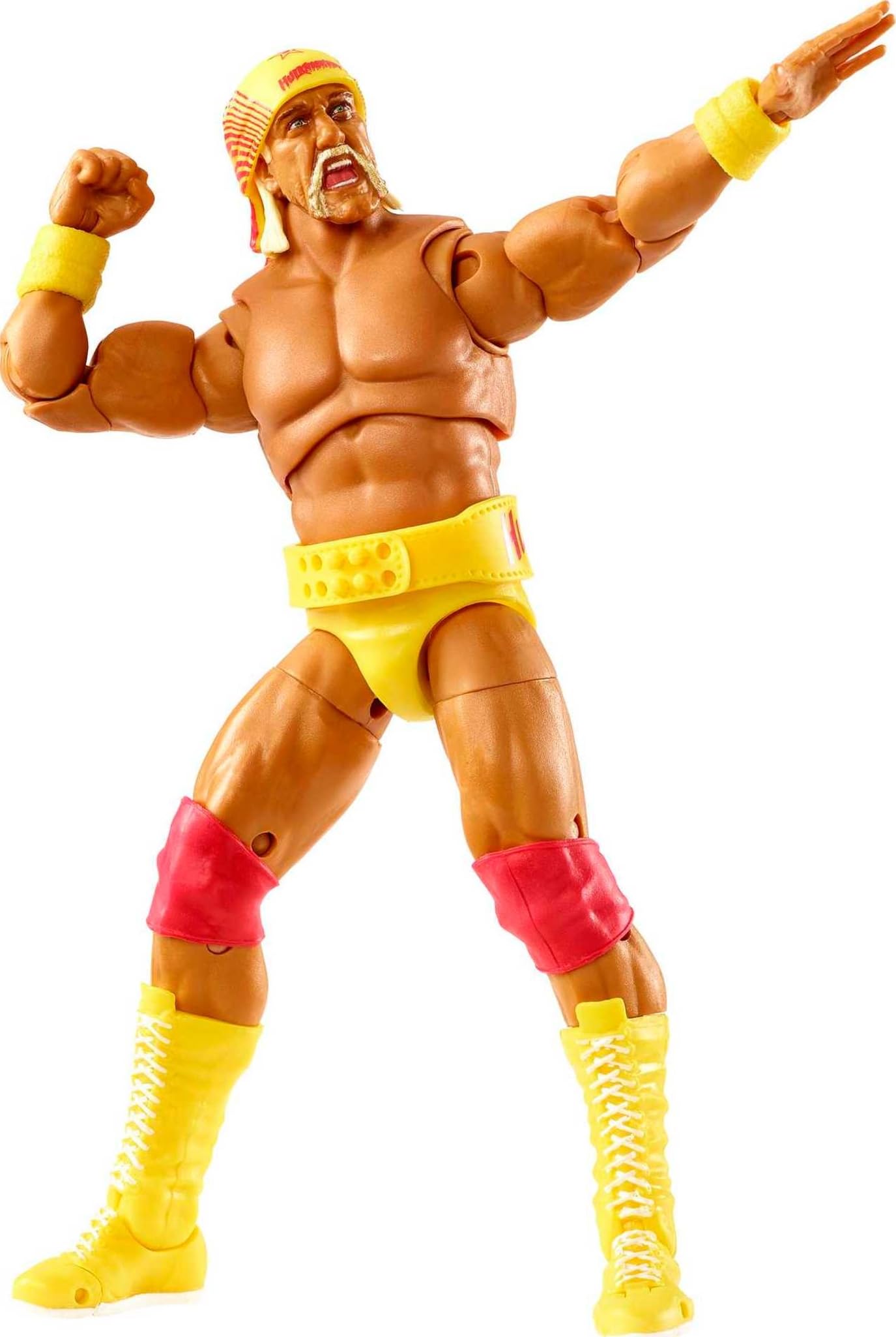 Mattel Hulk Hogan Ultimate Edition swappable heads for customizable display.