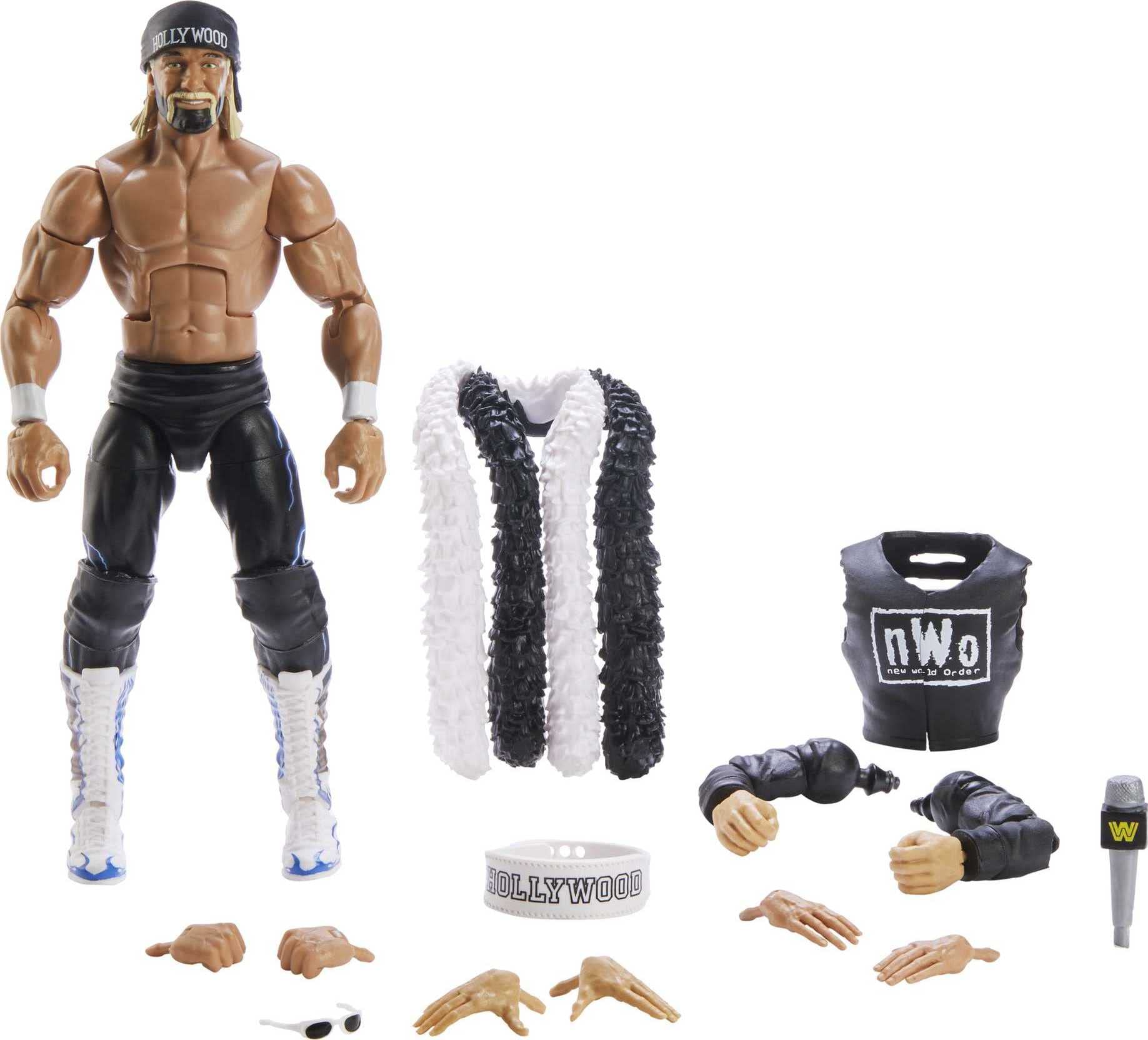 Mattel WWE Hulk Hogan WrestleMania Elite 6in figure for dynamic posing and display.