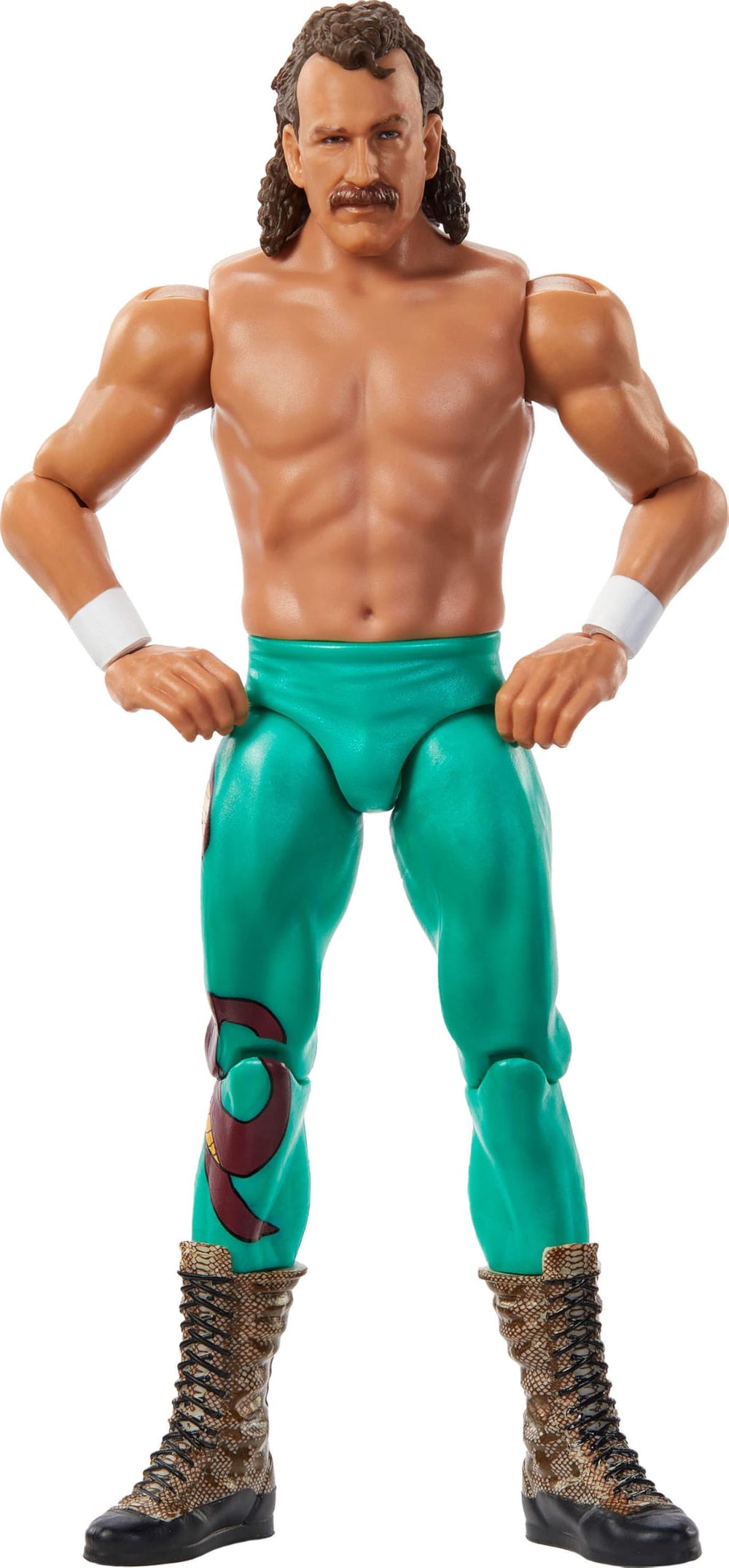 Mattel WWE Jake Roberts 6-inch figure with trueFX face detail for vivid display and posing.
