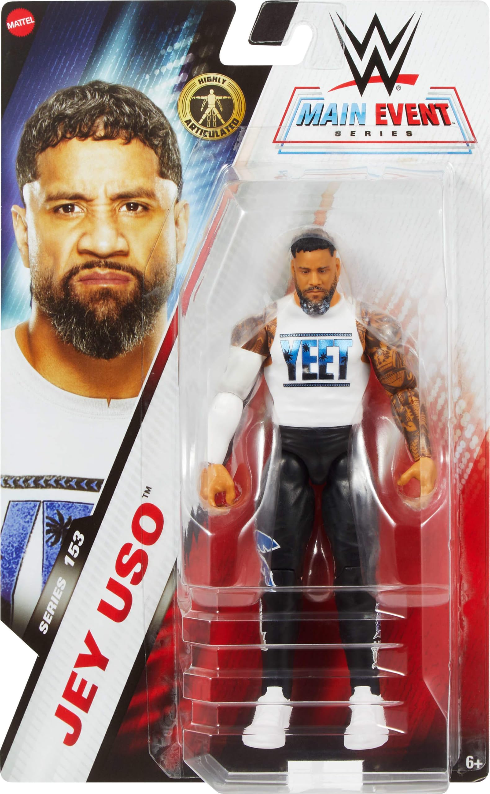 Mattel WWE Jey USO figure showcases 10 articulation points for dynamic posing