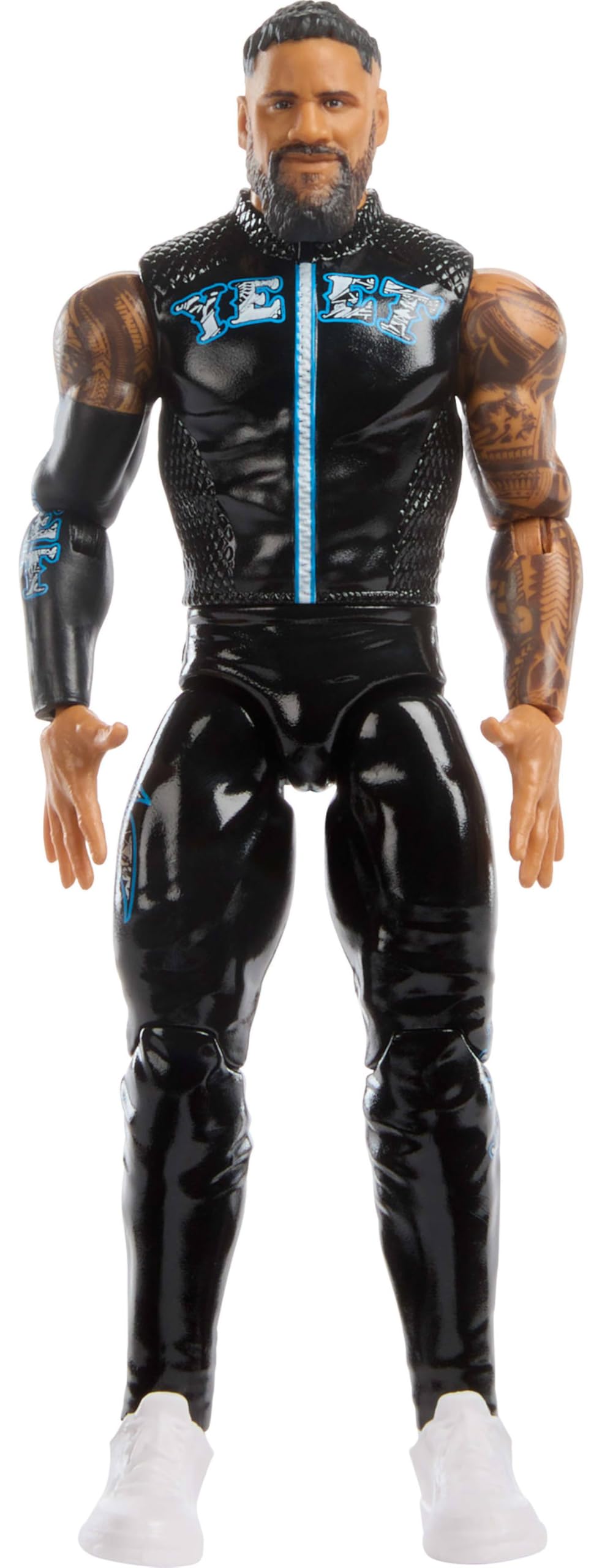Mattel Jey USO WWE action figure front view for dynamic poses and display
