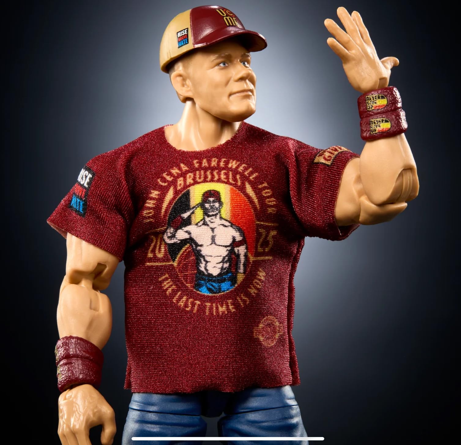 Mattel WWE John Cena Elite figure ring entrance pose for dioramas.