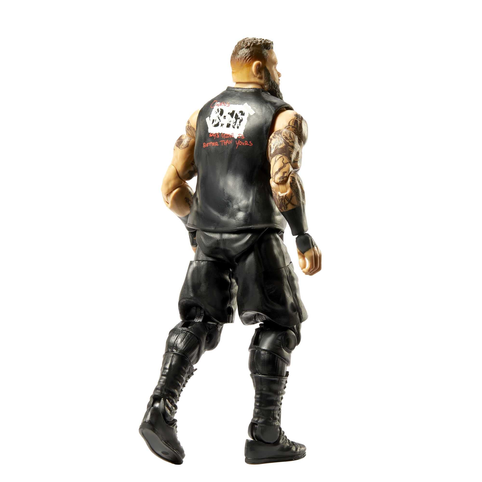 Mattel WWE Kevin Owens Elite close-up highlighting TrueFX detailing.